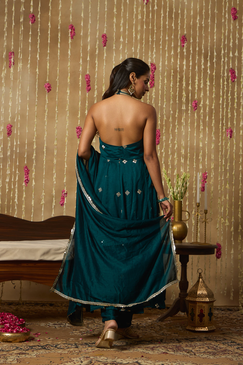 Jhoom Emerald Halter Anarkali Set