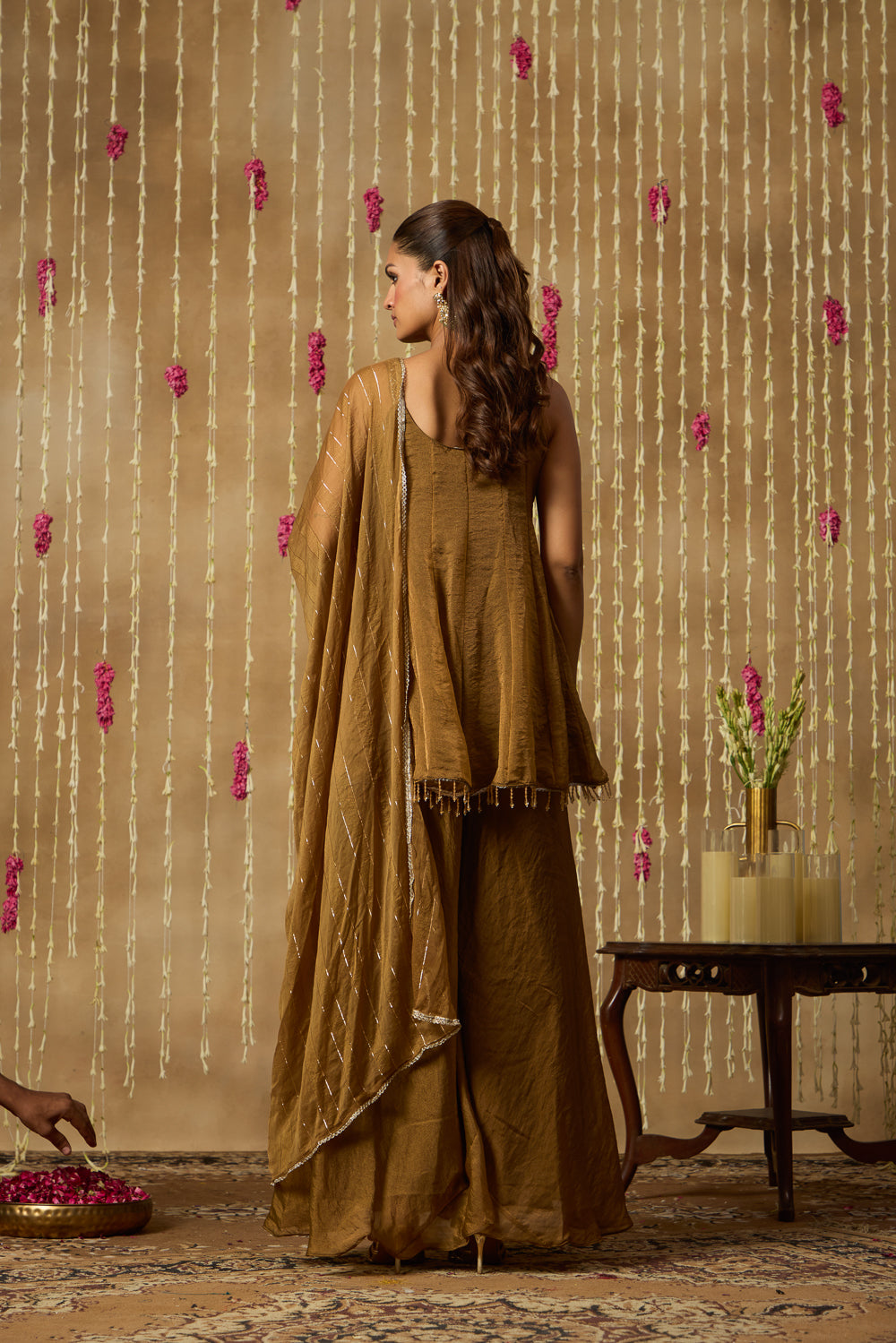 Jhoom Rustic Moss Sharara Set