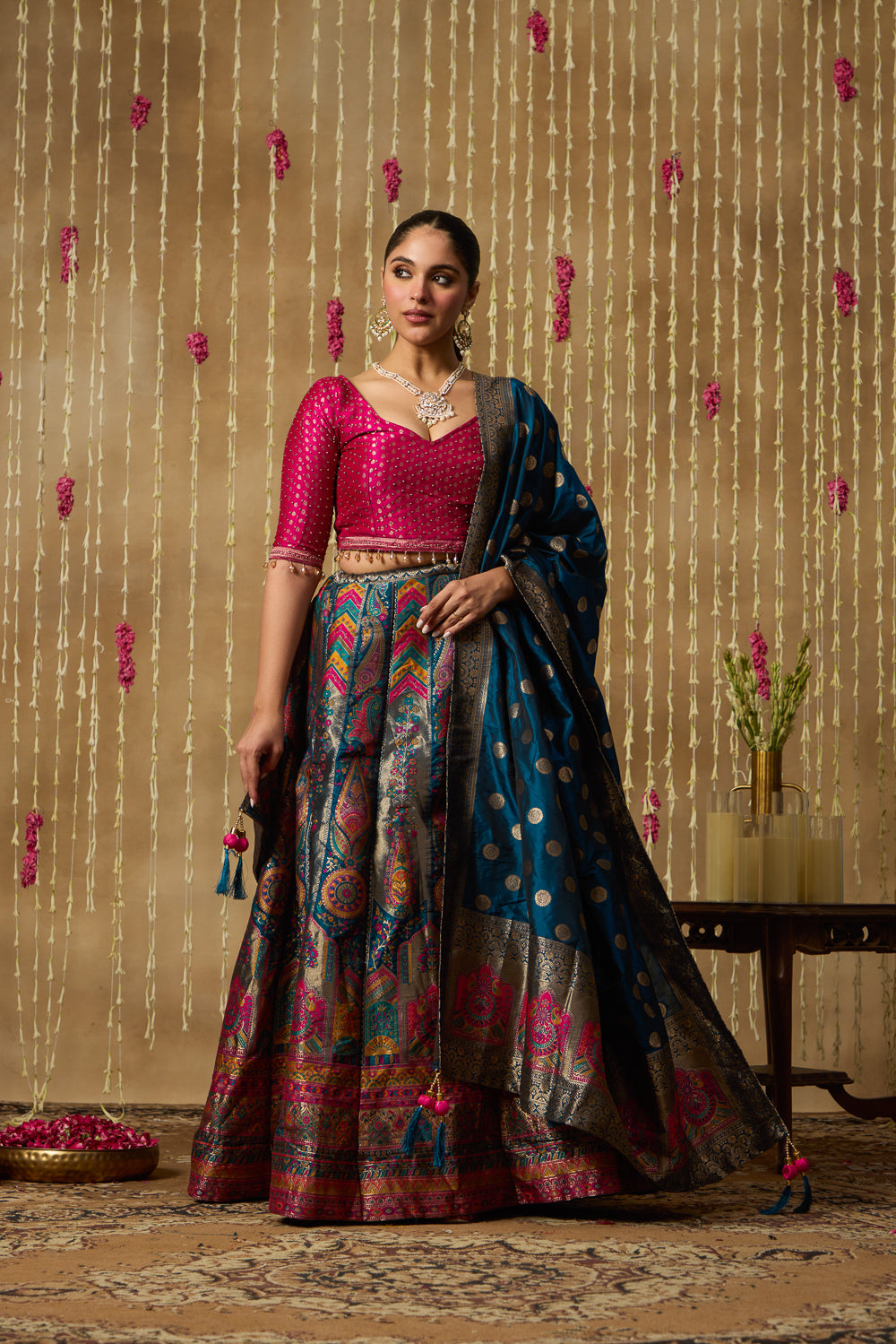 Jhoom Ajrakh Multi Lehenga Set