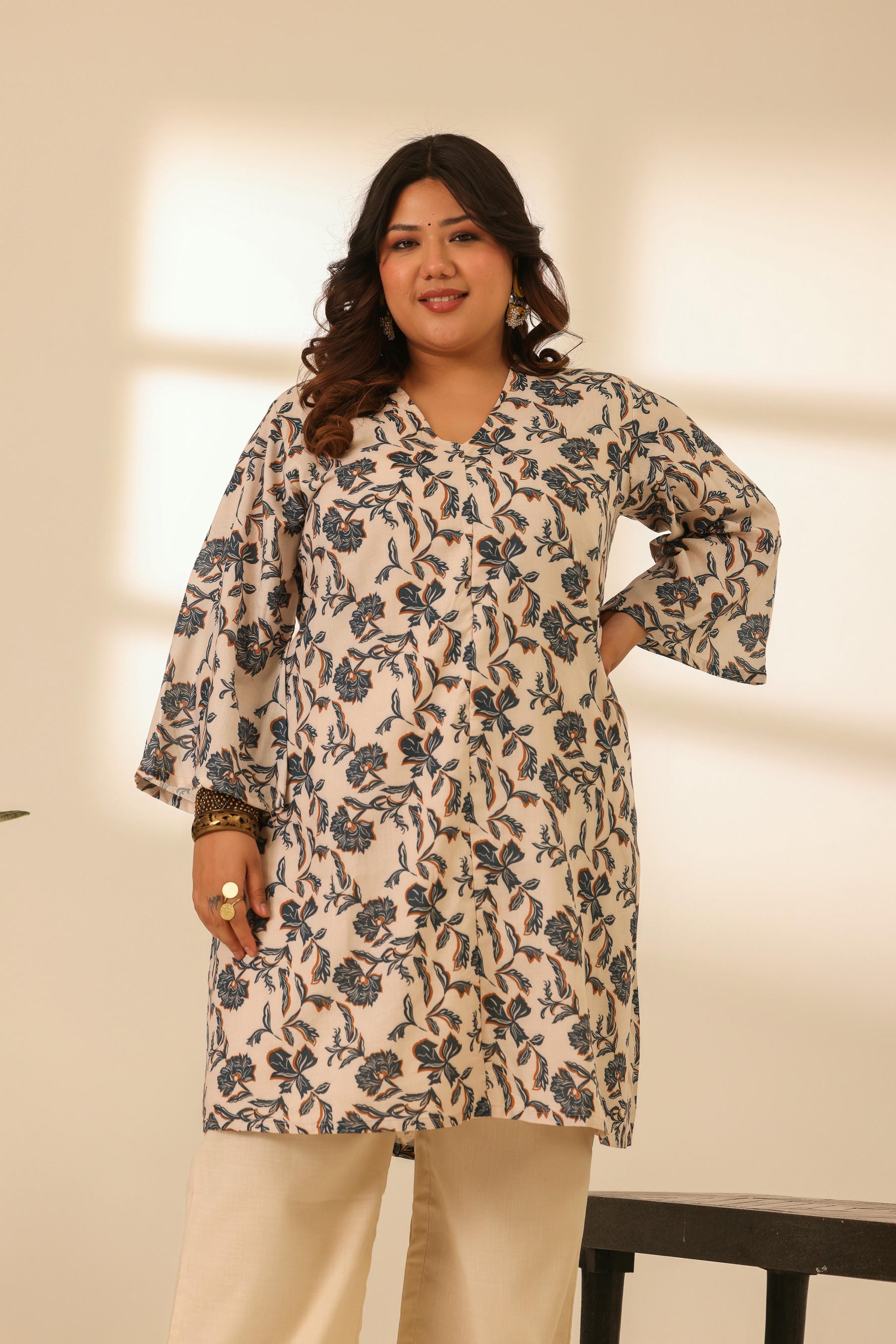 Rangrez Maple Dust A Line Kurta
