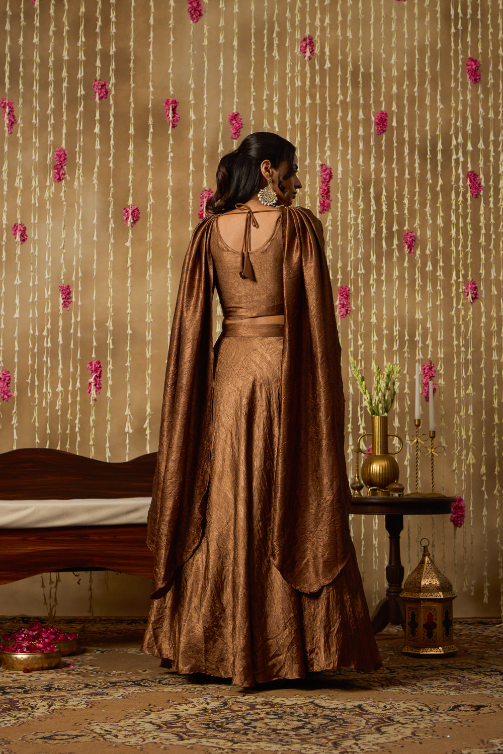 Jhoom Bronze Embroidered Lehenga Set