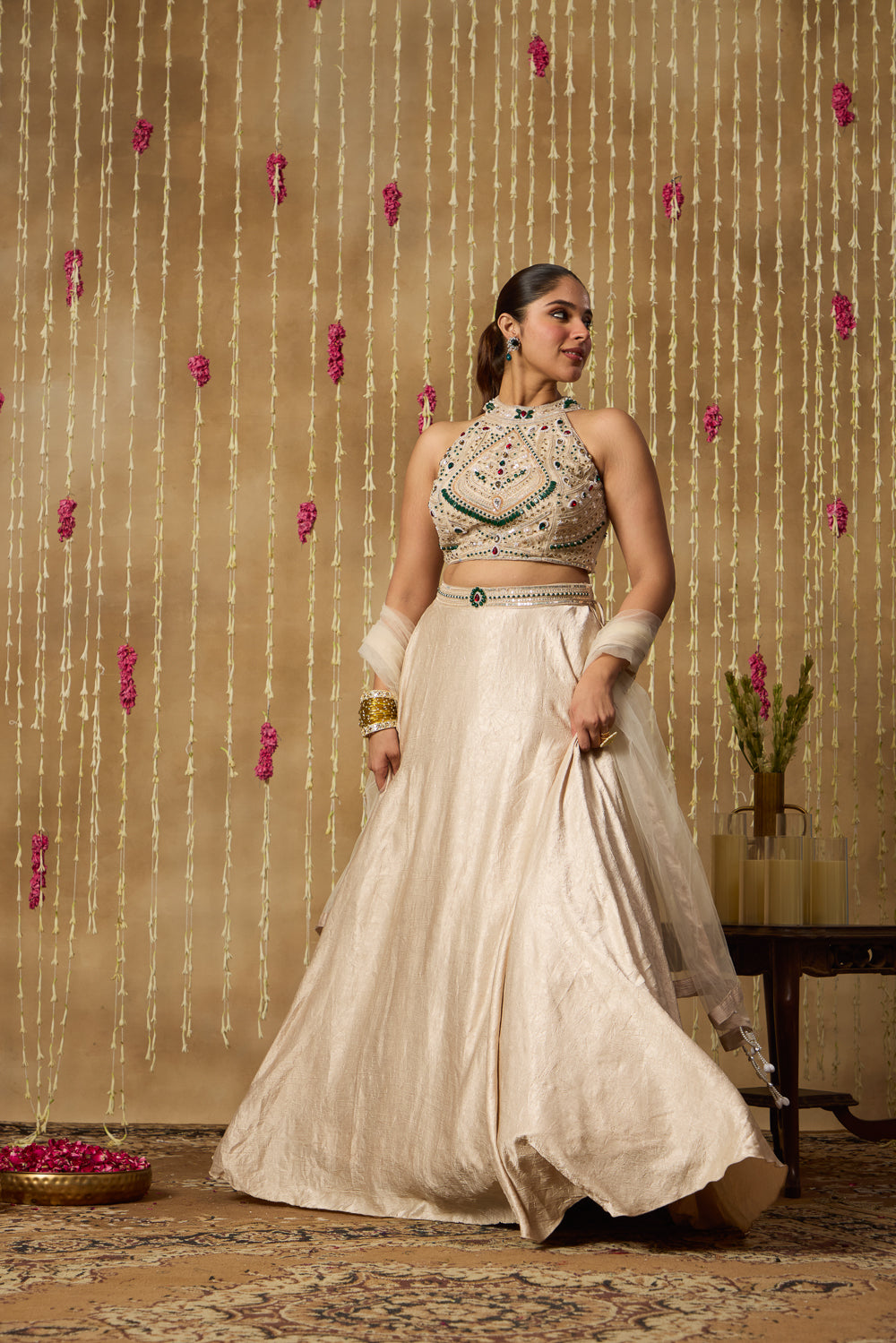 Jhoom Ivory Jewel Lehenga Set