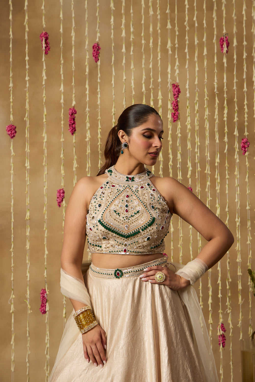 Jhoom Ivory Jewel Lehenga Set