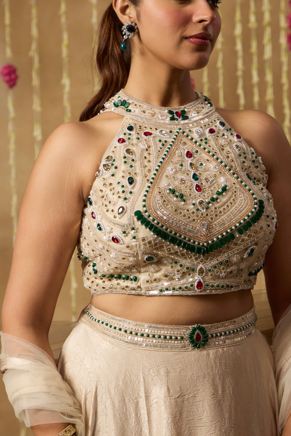 Jhoom Ivory Jewel Lehenga Set