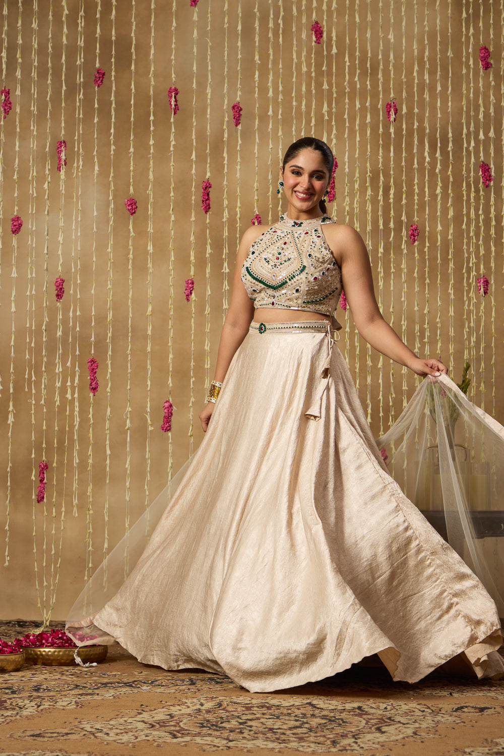 Jhoom Ivory Jewel Lehenga Set