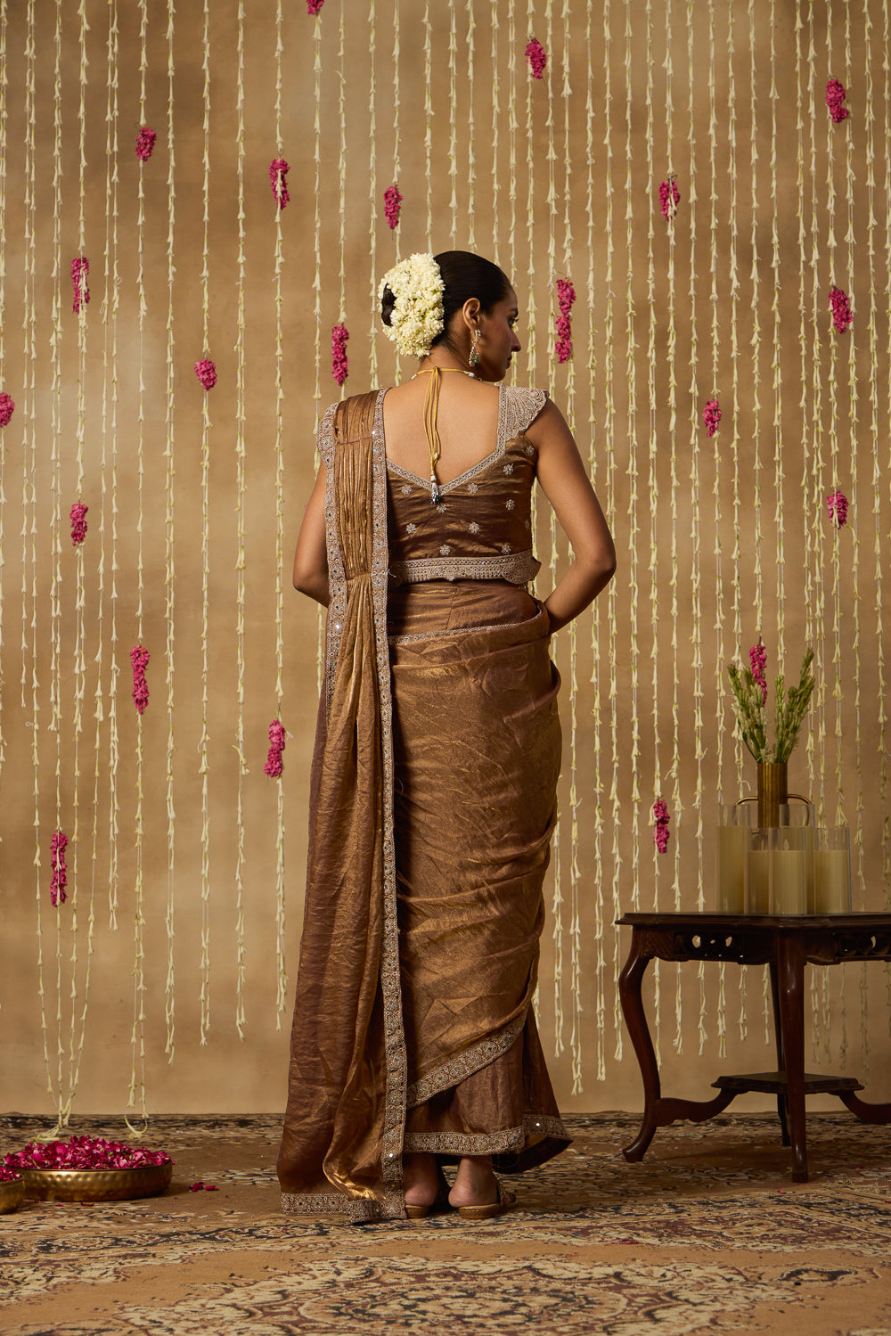 Jhoom Antique Bronze Saree Set