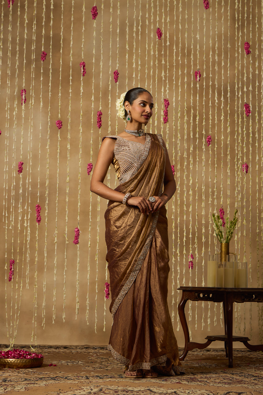 Jhoom Antique Bronze Saree Set