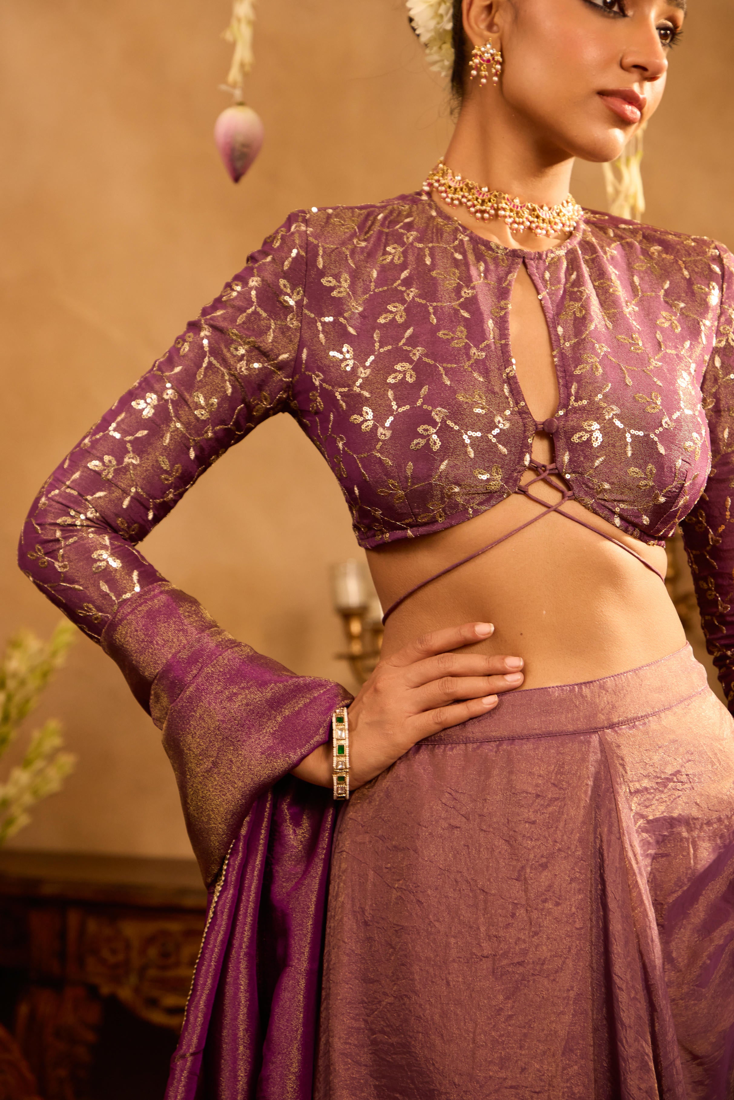 Mastaani Berry Dusk Lehenga Set