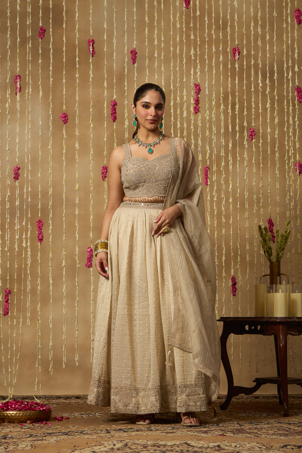 Jhoom Sand Shimmer Lehenga Set