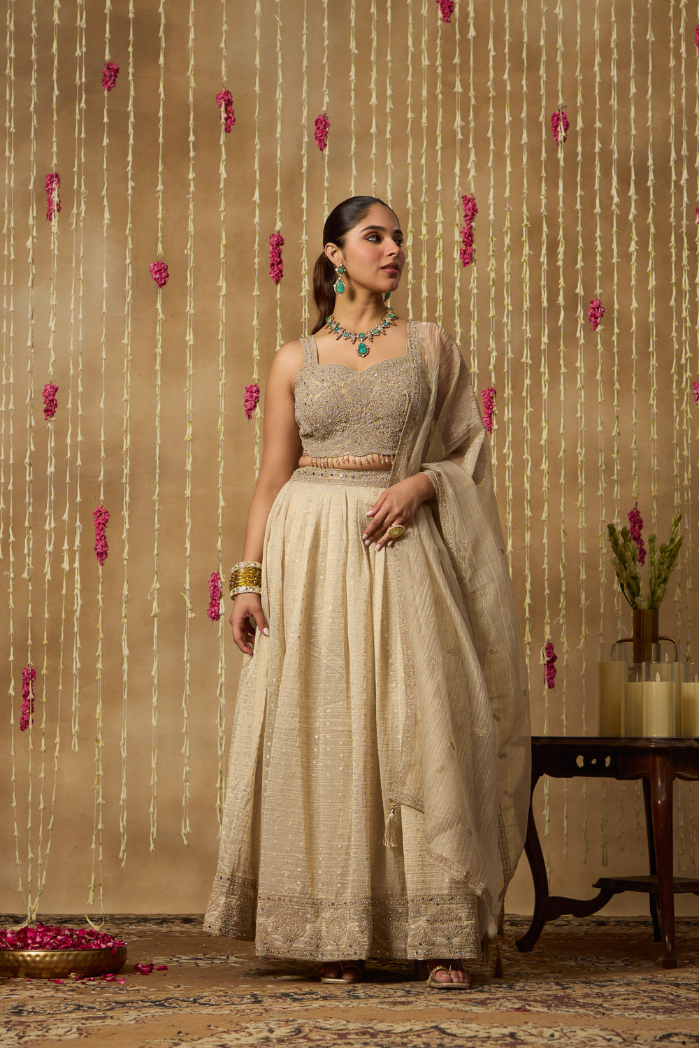 Jhoom Sand Shimmer Lehenga Set
