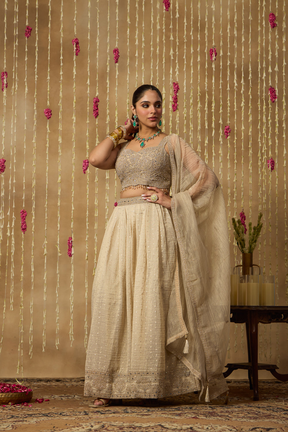 Jhoom Sand Shimmer Lehenga Set
