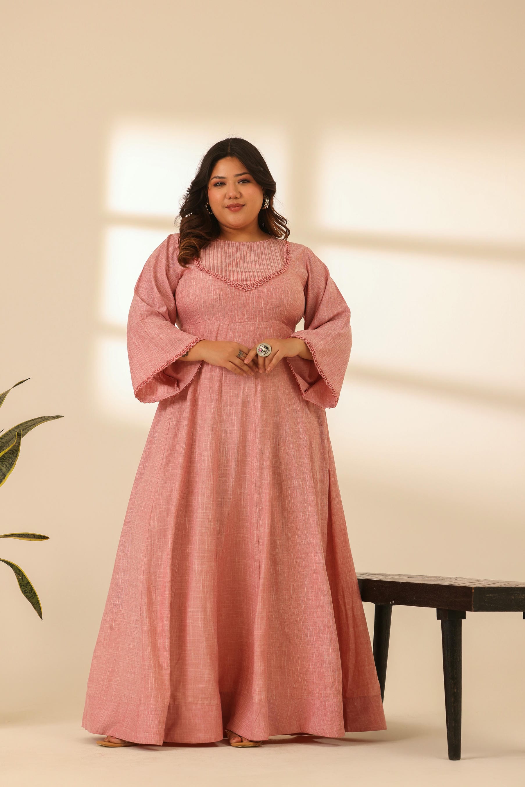 Rangrez Pink Plush Anarkali Dress
