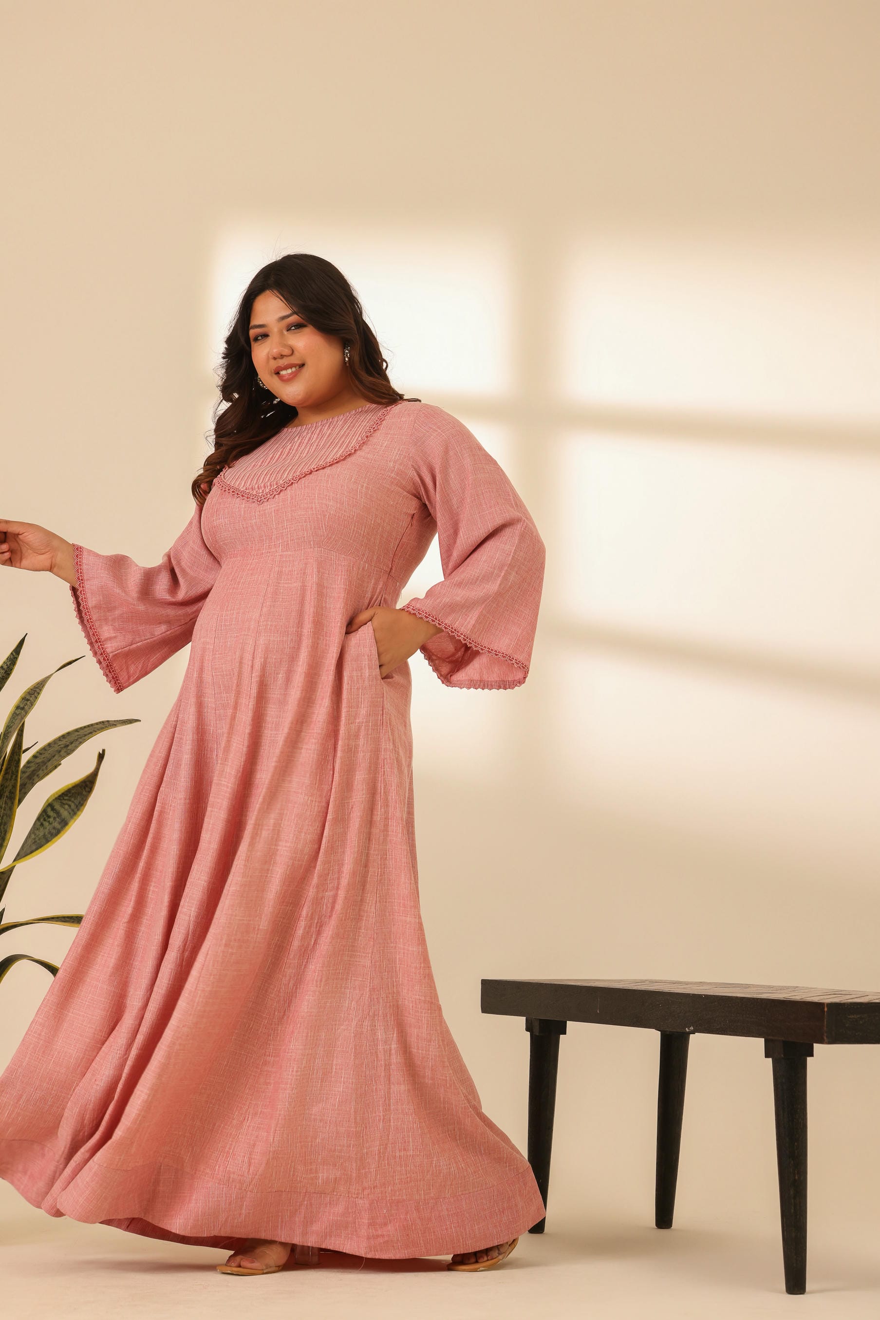 Rangrez Pink Plush Anarkali Dress