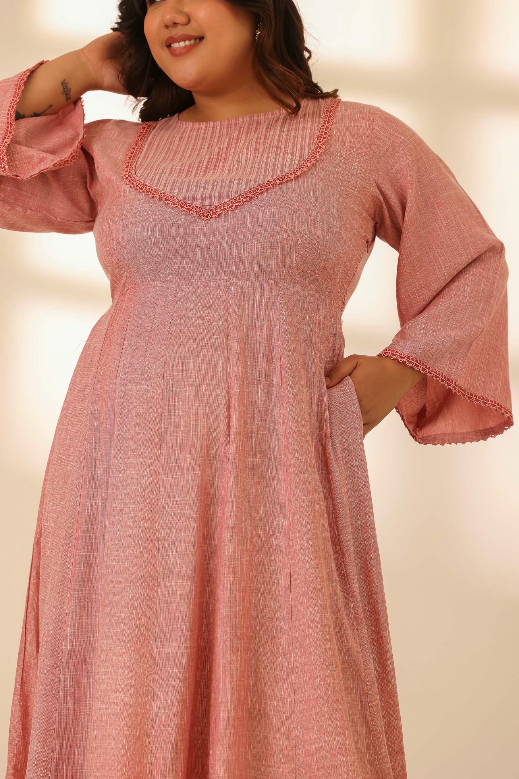 Rangrez Pink Plush Anarkali Dress
