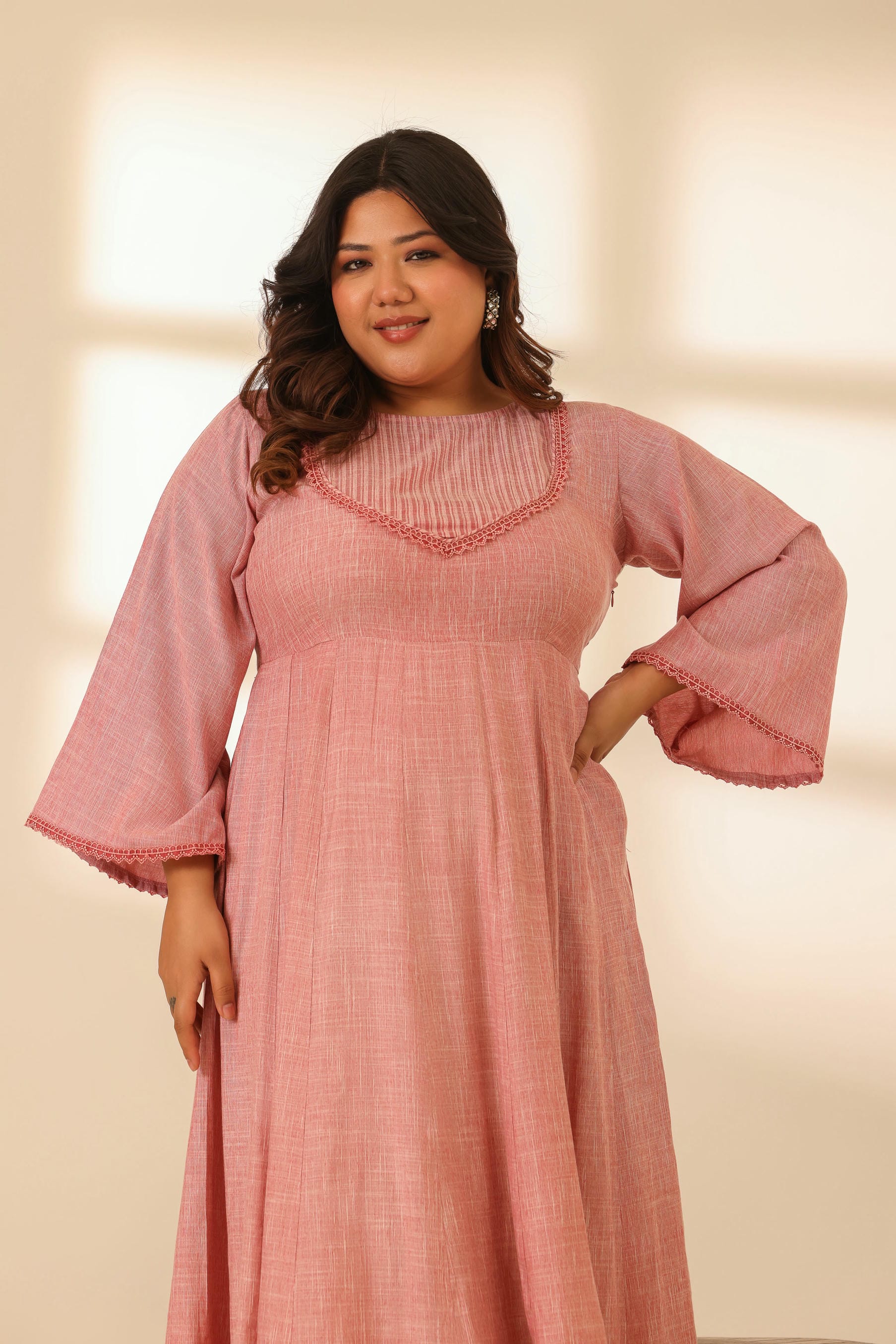 Rangrez Pink Plush Anarkali Dress