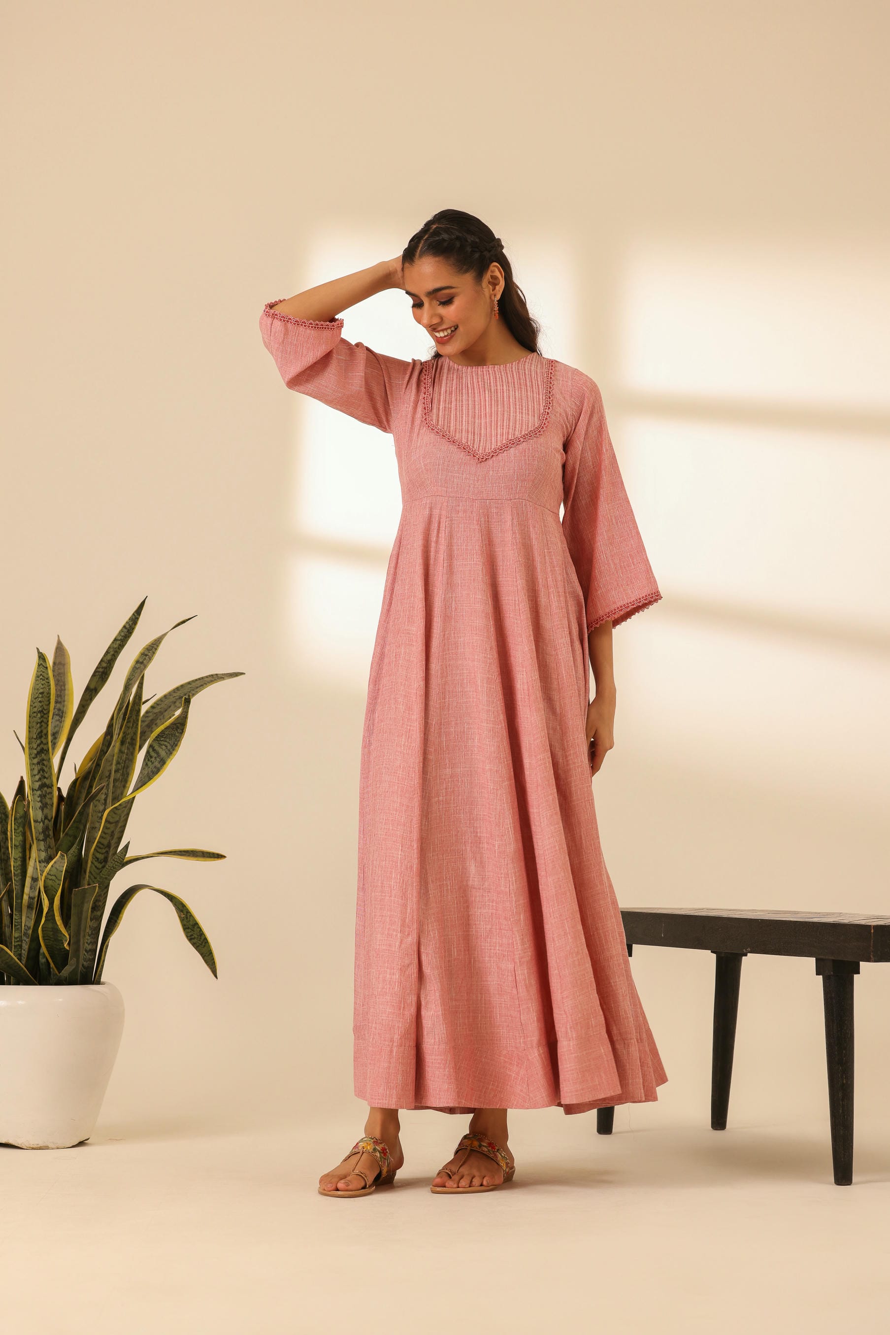 Rangrez Pink Plush Anarkali Dress
