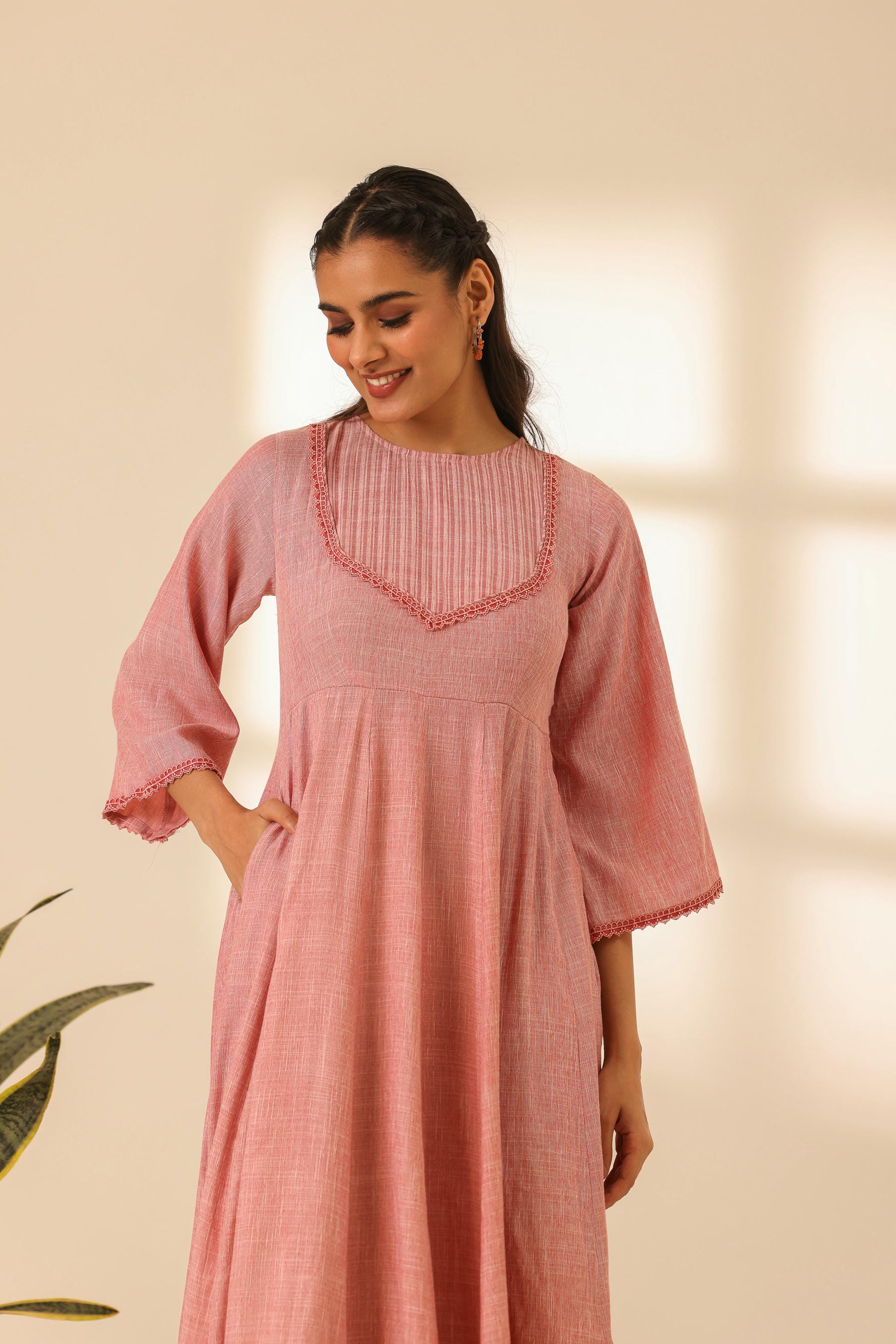 Rangrez Pink Plush Anarkali Dress