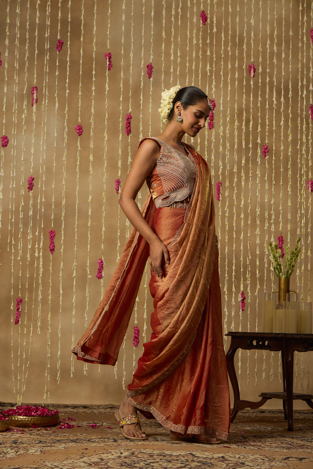 Jhoom Amber Mirror Saree Set