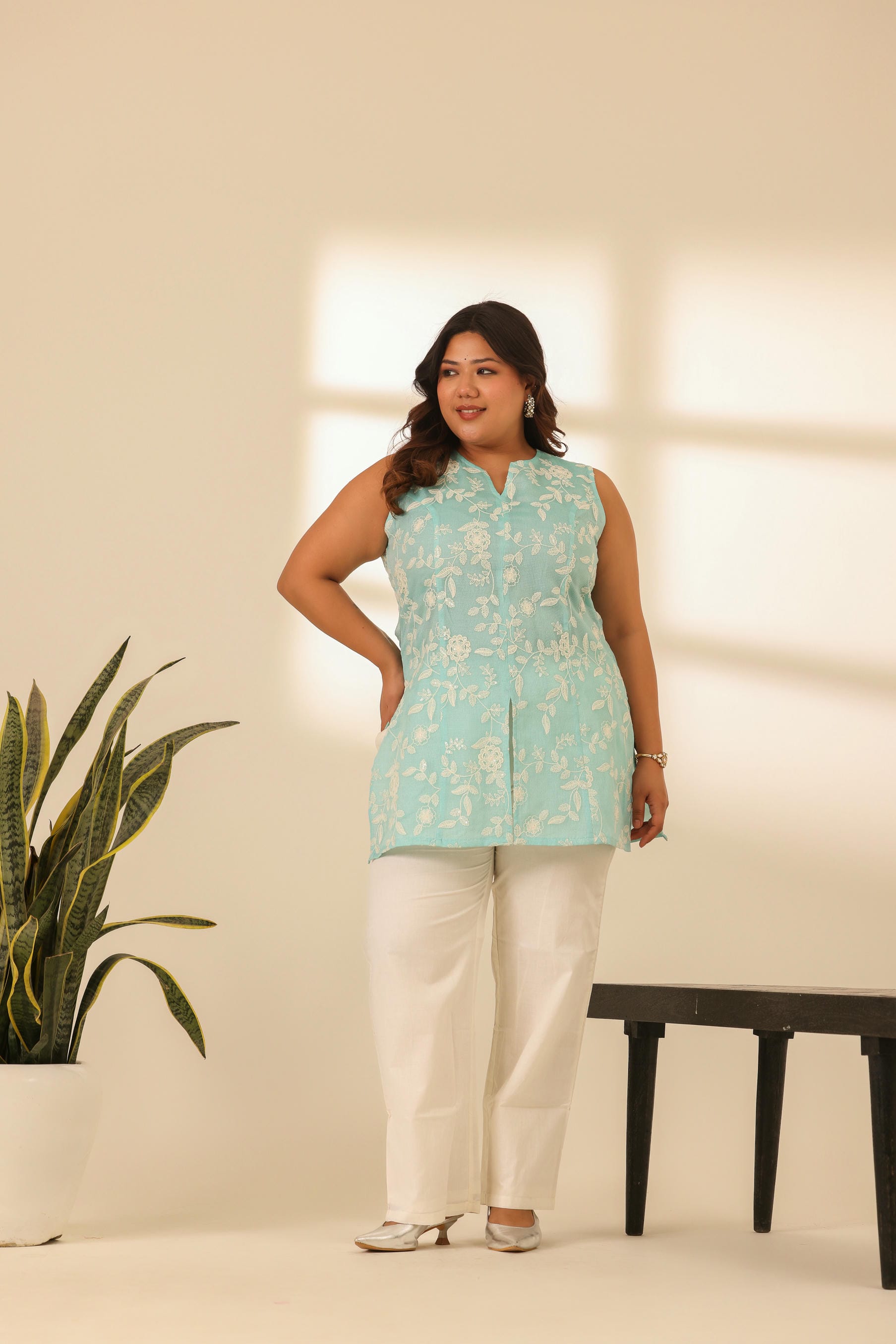 Rangrez Skyline Blue Embroidered Kurta Set