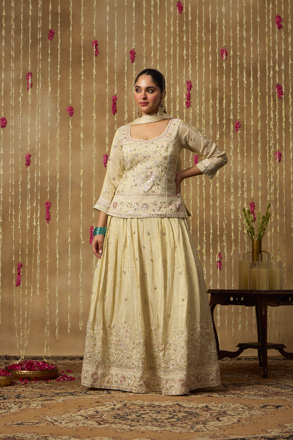 Jhoom Ivory Sequin Lehenga Set