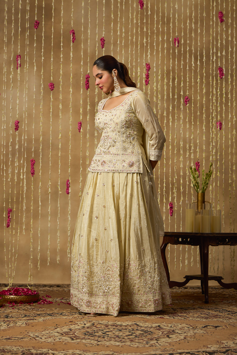 Jhoom Ivory Sequin Lehenga Set
