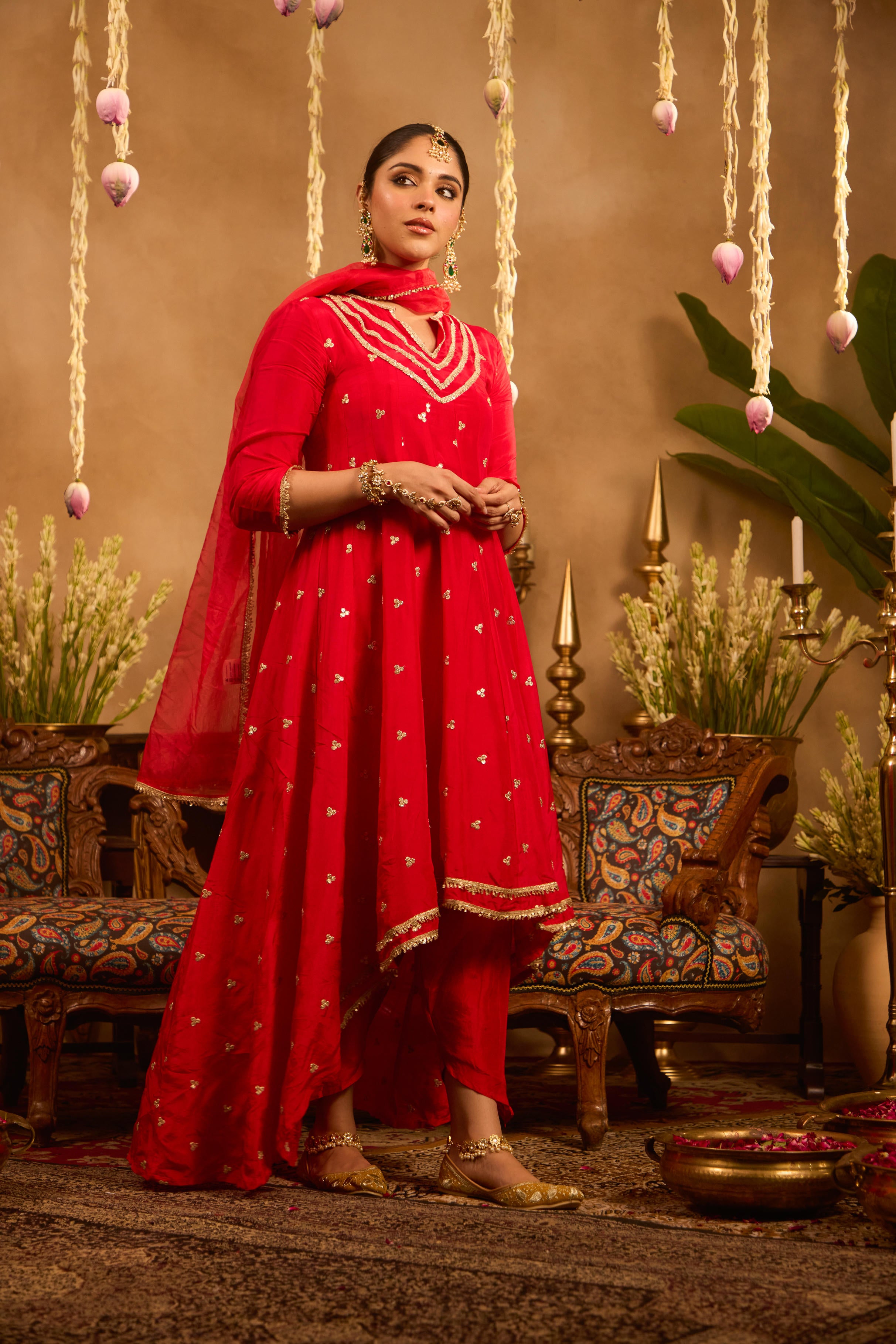 Mastaani Heer Red Anarkali Set