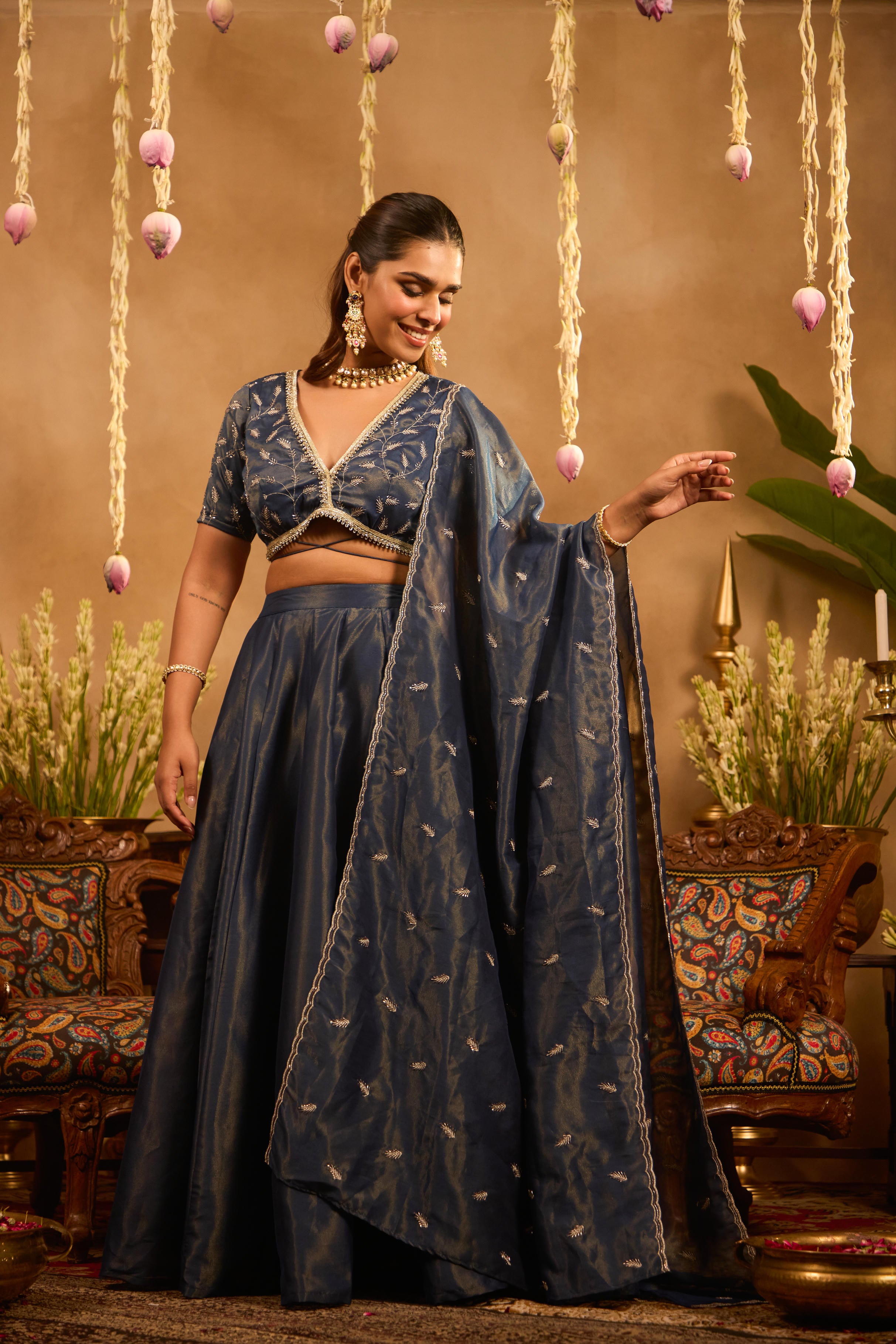 Mastaani Midnight Blue Signature Lehenga Set