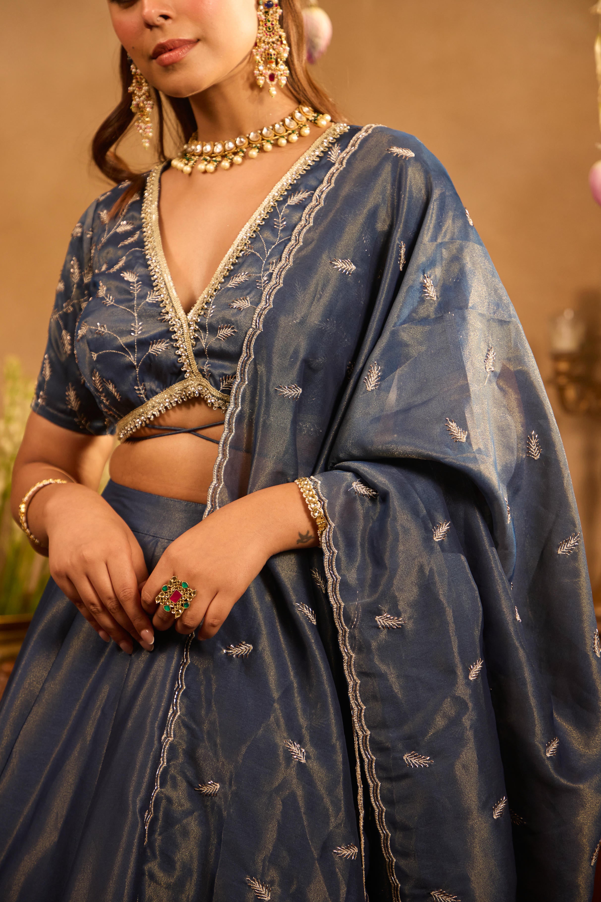 Mastaani Midnight Blue Signature Lehenga Set