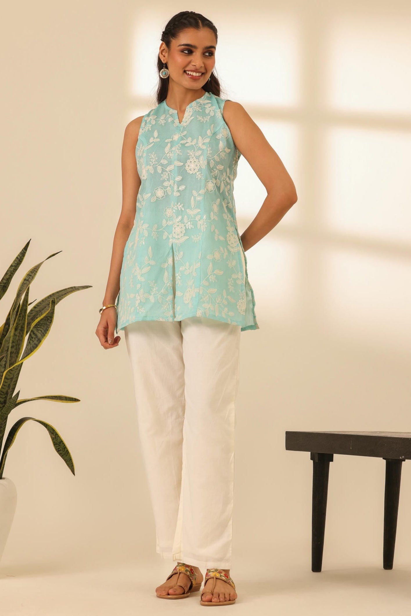 Rangrez Skyline Blue Embroidered Kurta Set