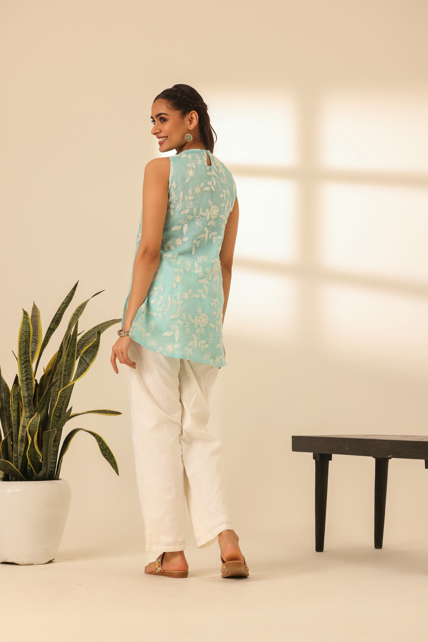 Rangrez Skyline Blue Embroidered Kurta Set