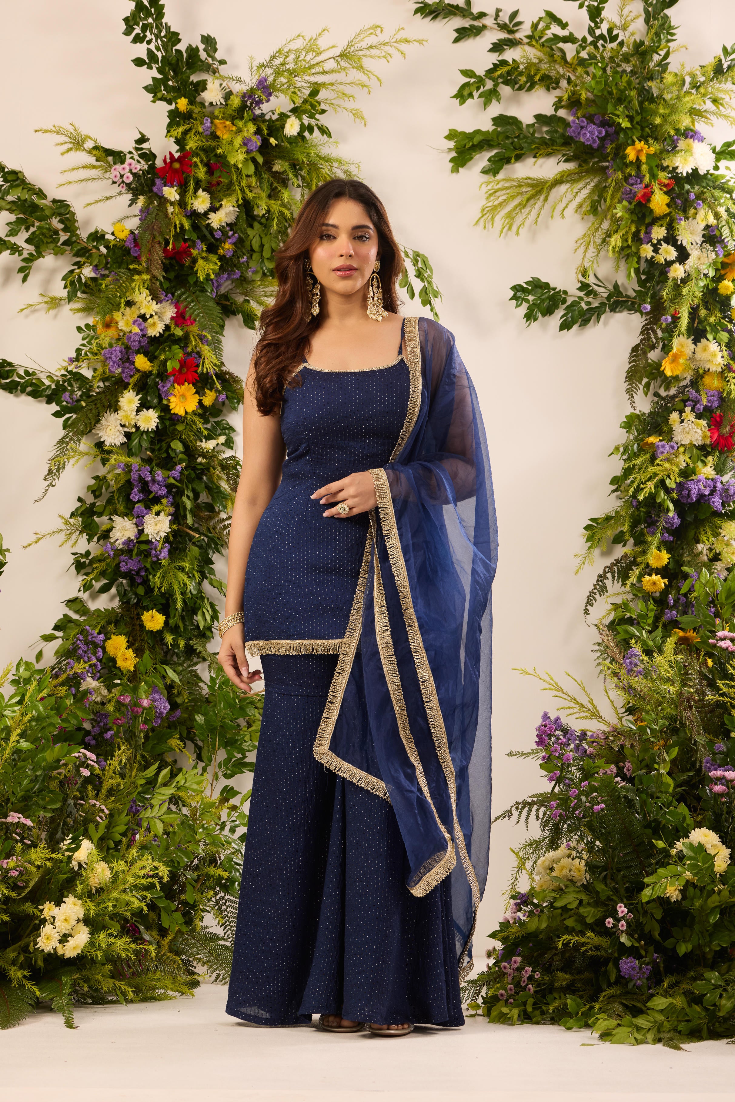 Mastaani Starlit Navy Sharara Set