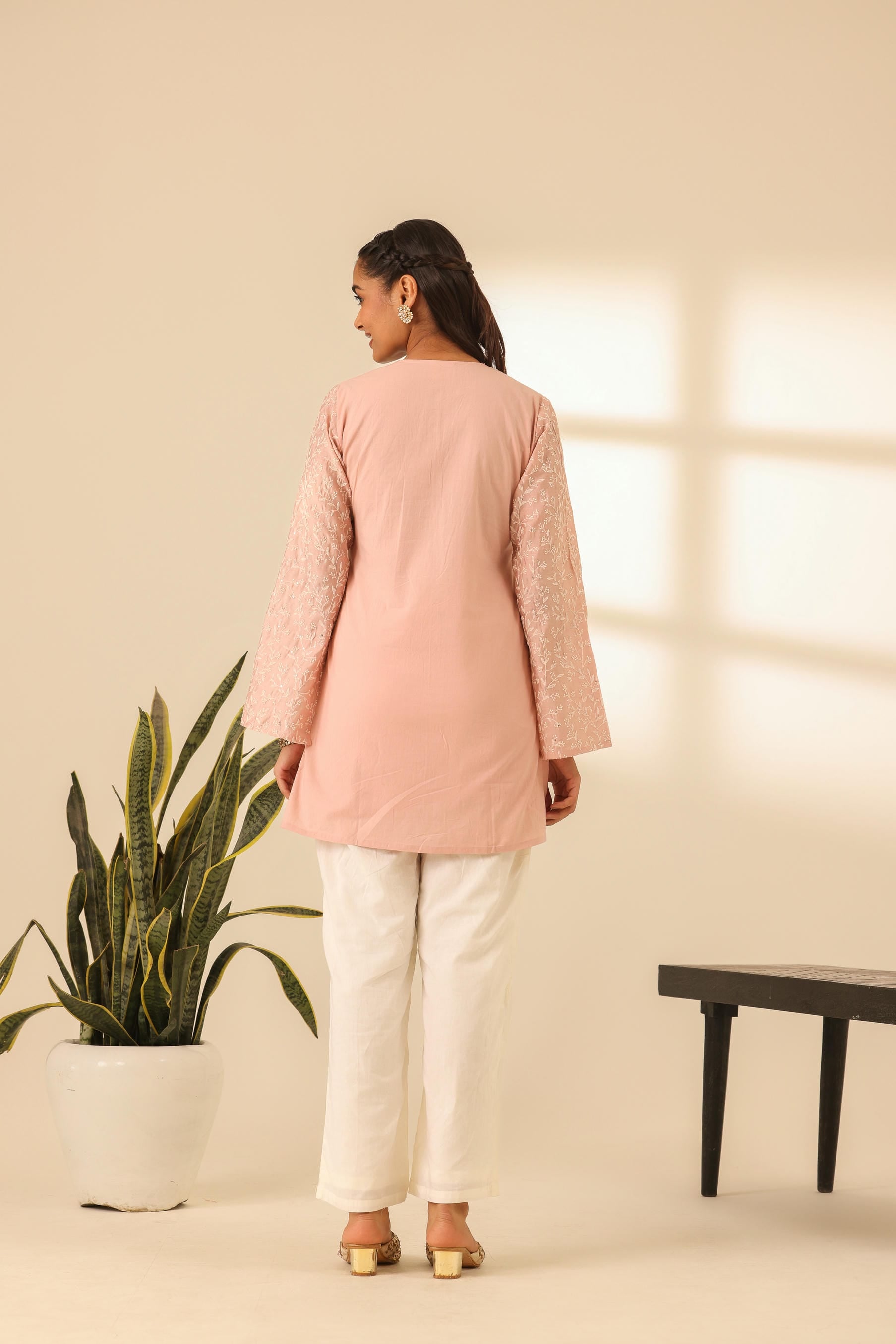 Rangrez Petal Pink Embroidered Kurta Set