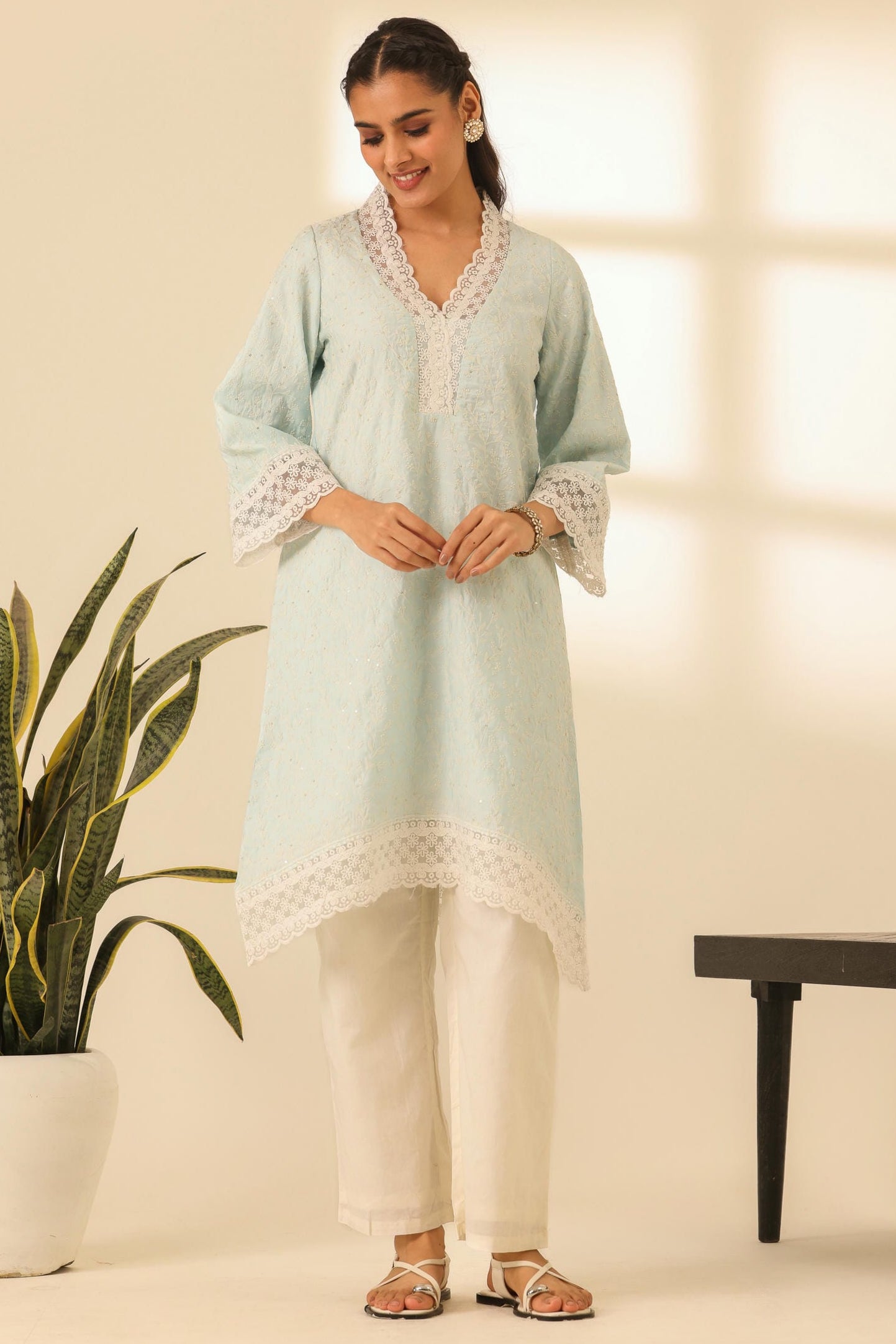 Rangrez Sky Kiss Pakistani Kurta Set