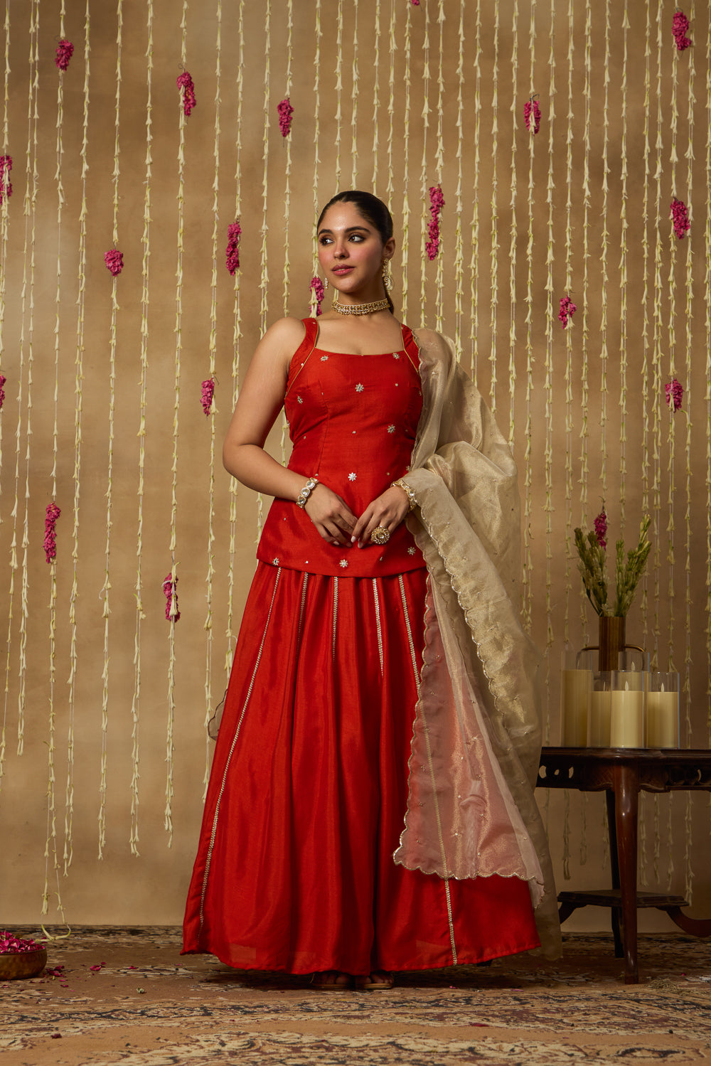 Jhoom Vermilion Jewel Lehenga Set