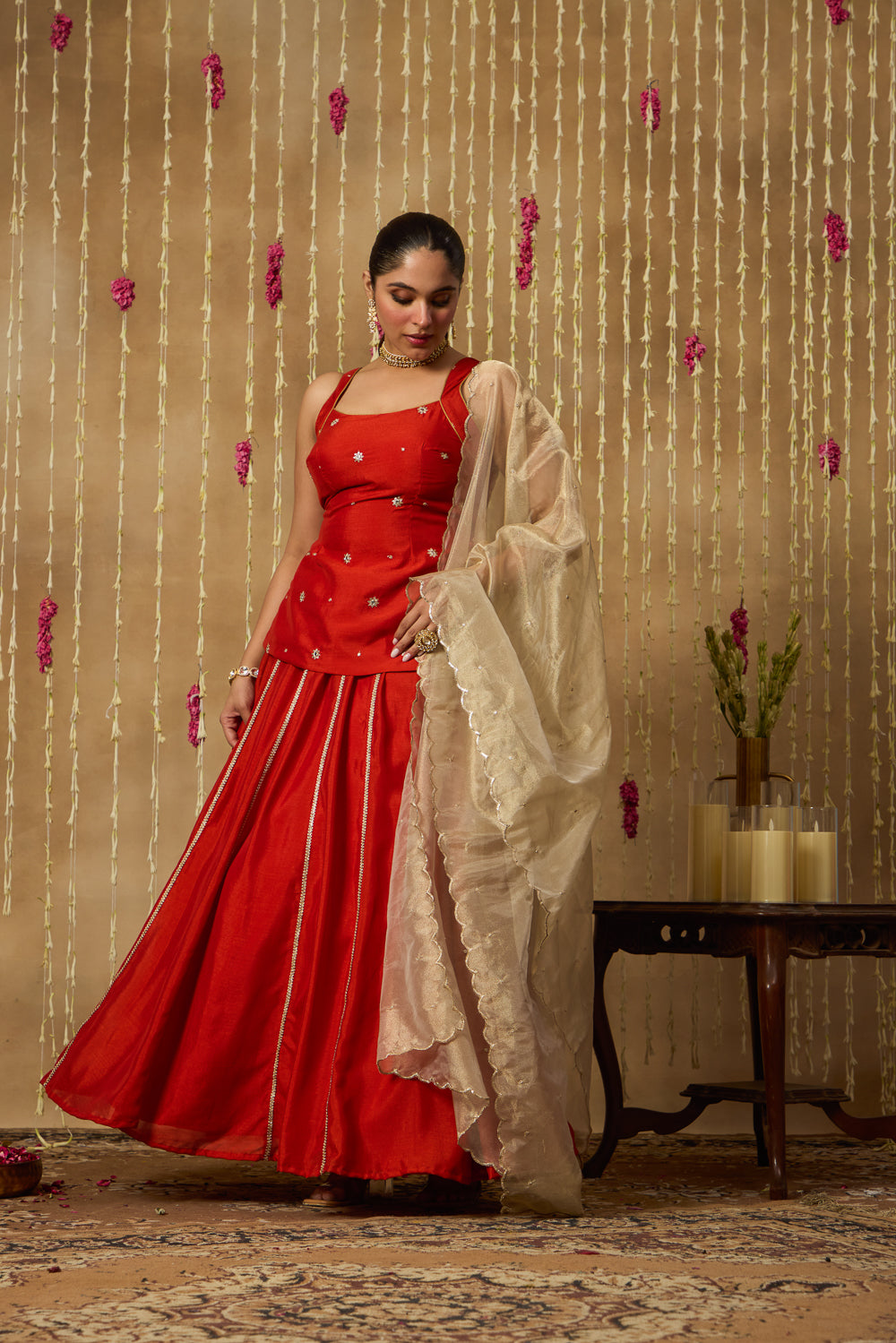 Jhoom Vermilion Jewel Lehenga Set