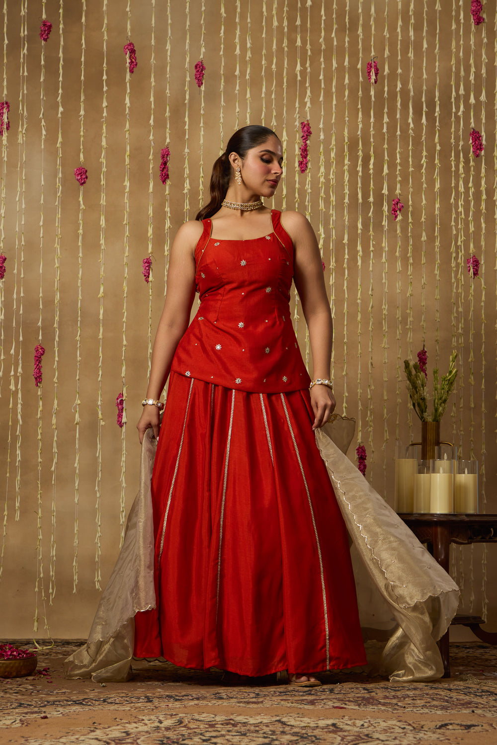 Jhoom Vermilion Jewel Lehenga Set