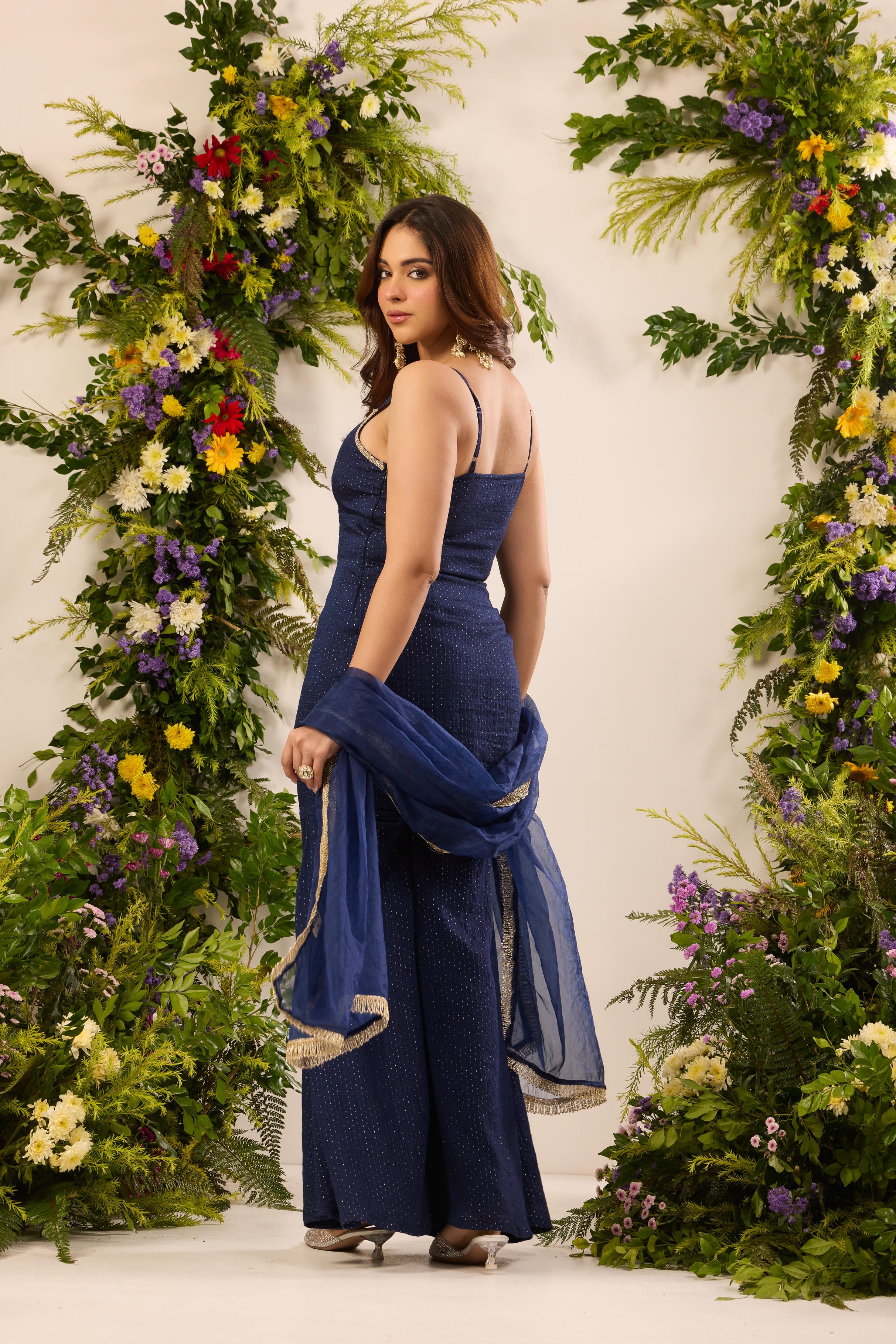 Mastaani Starlit Navy Sharara Set
