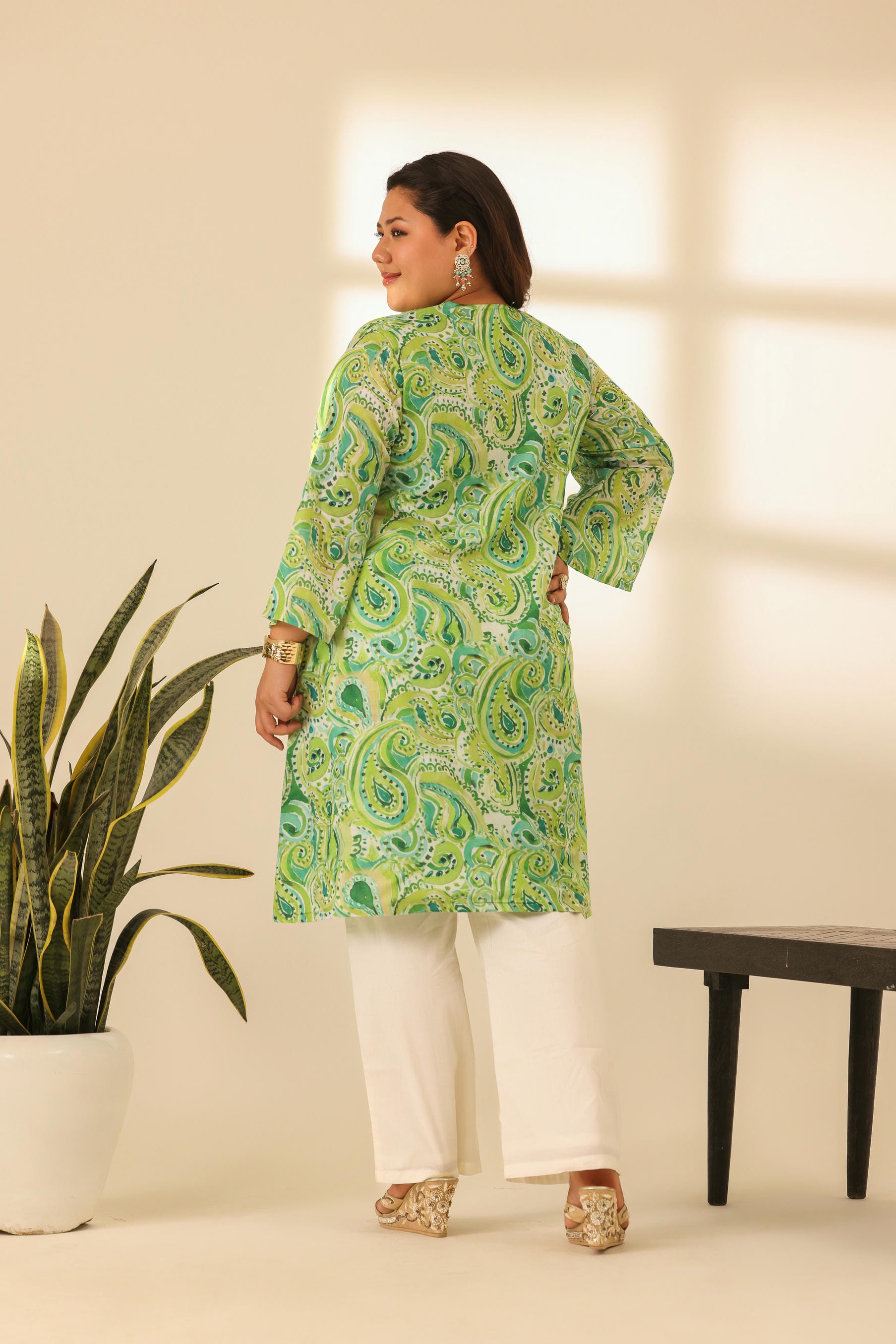 Rangrez Mean Green A Line Kurta
