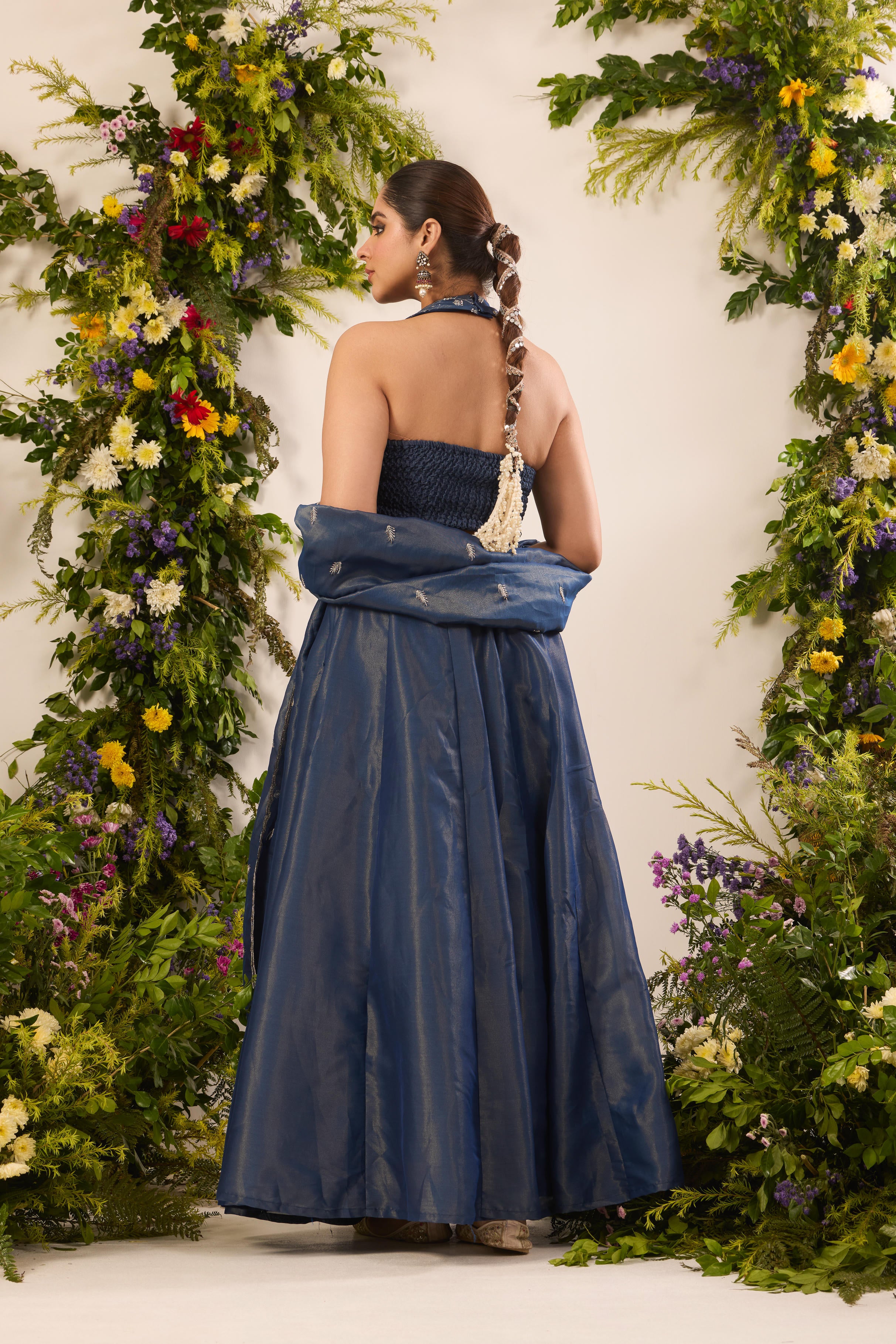 Mastaani Midnight Blue Majestic Lehenga Set