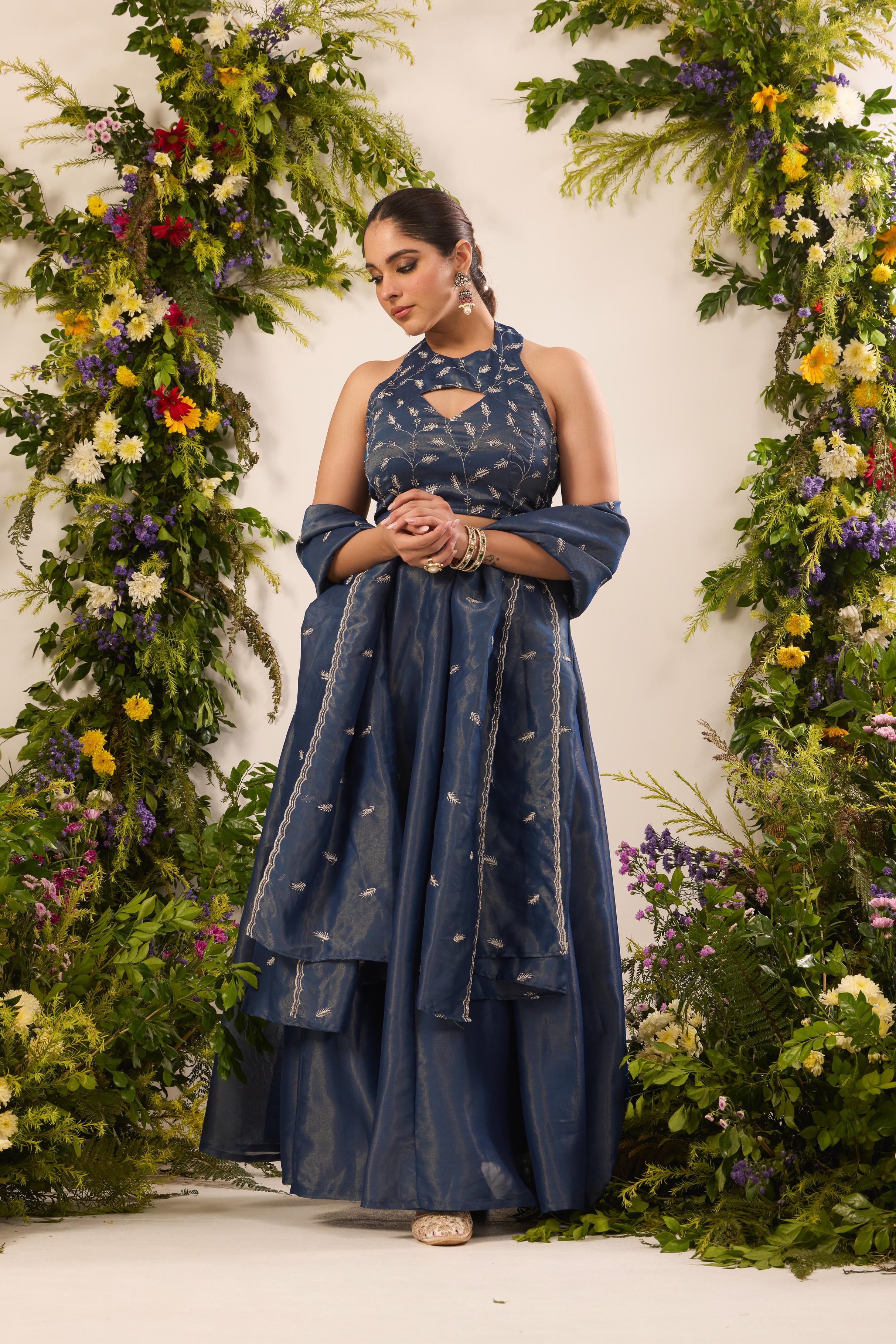 Mastaani Midnight Blue Majestic Lehenga Set