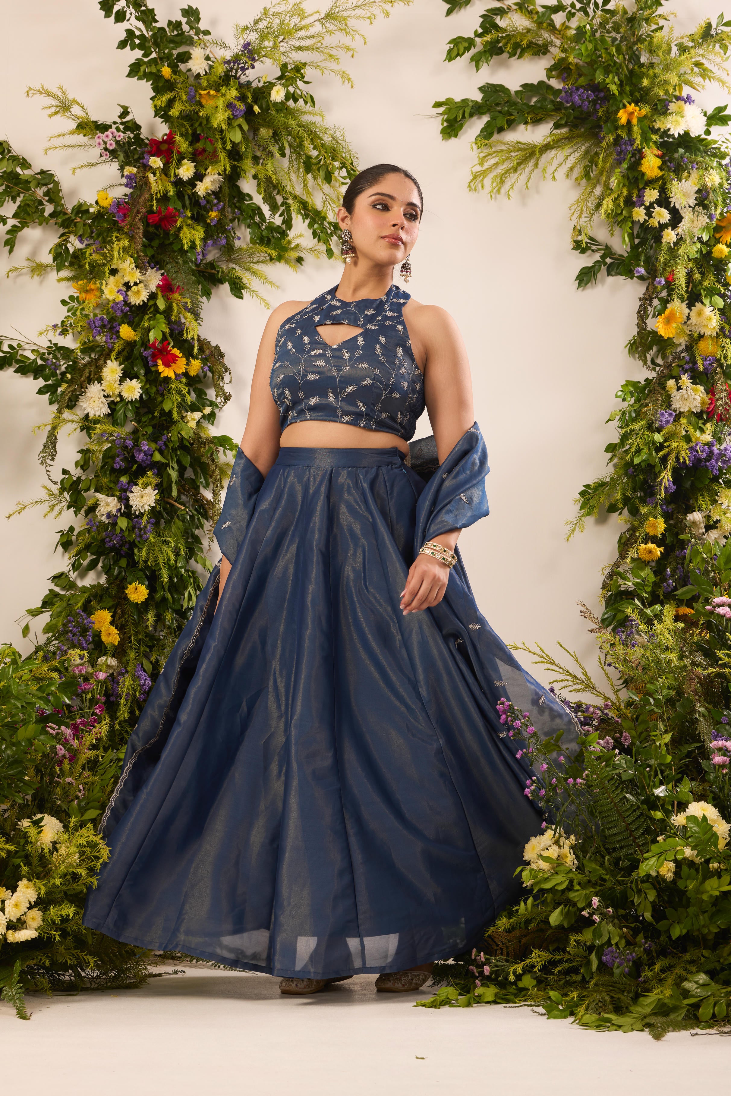Mastaani Midnight Blue Majestic Lehenga Set