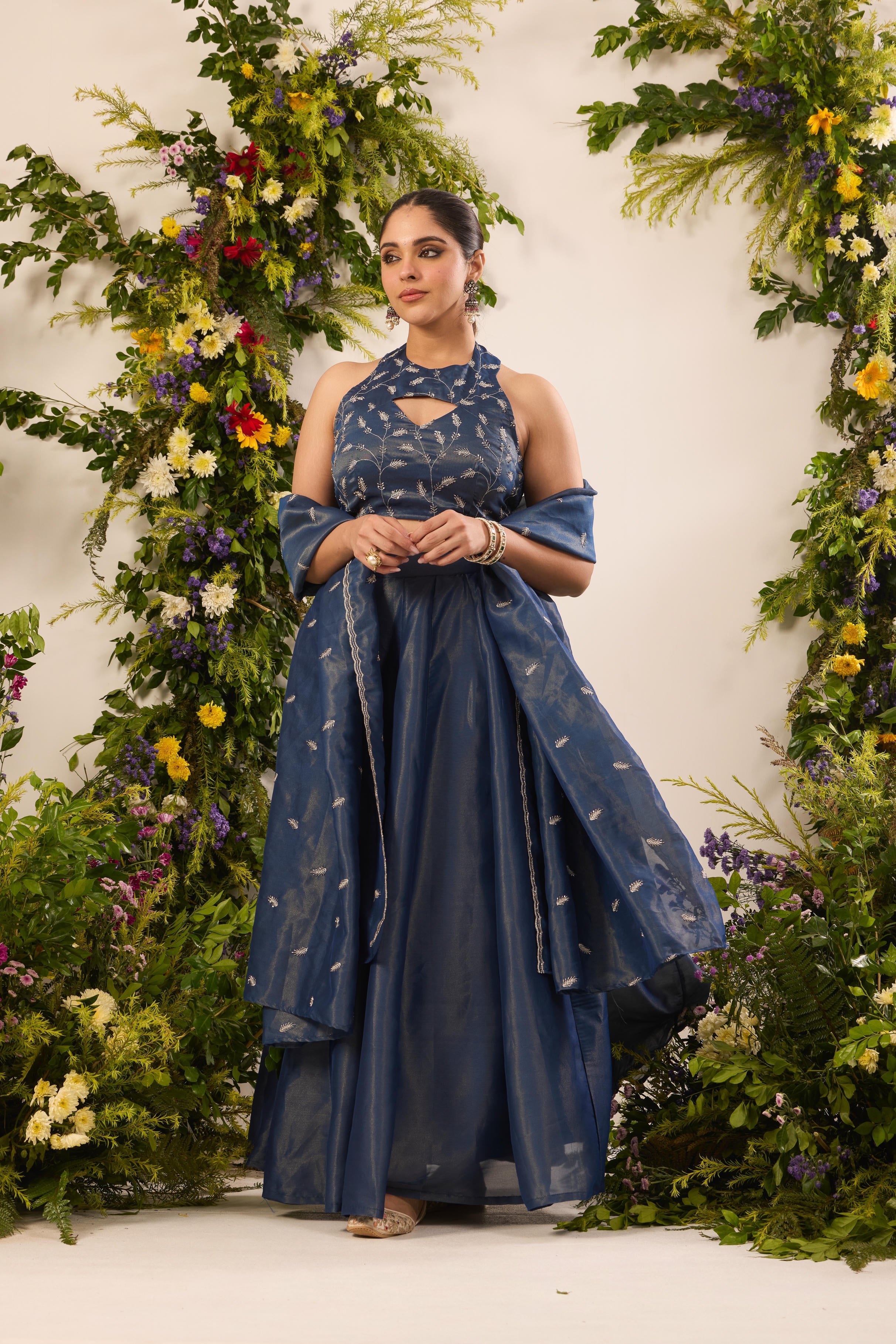 Mastaani Midnight Blue Majestic Lehenga Set