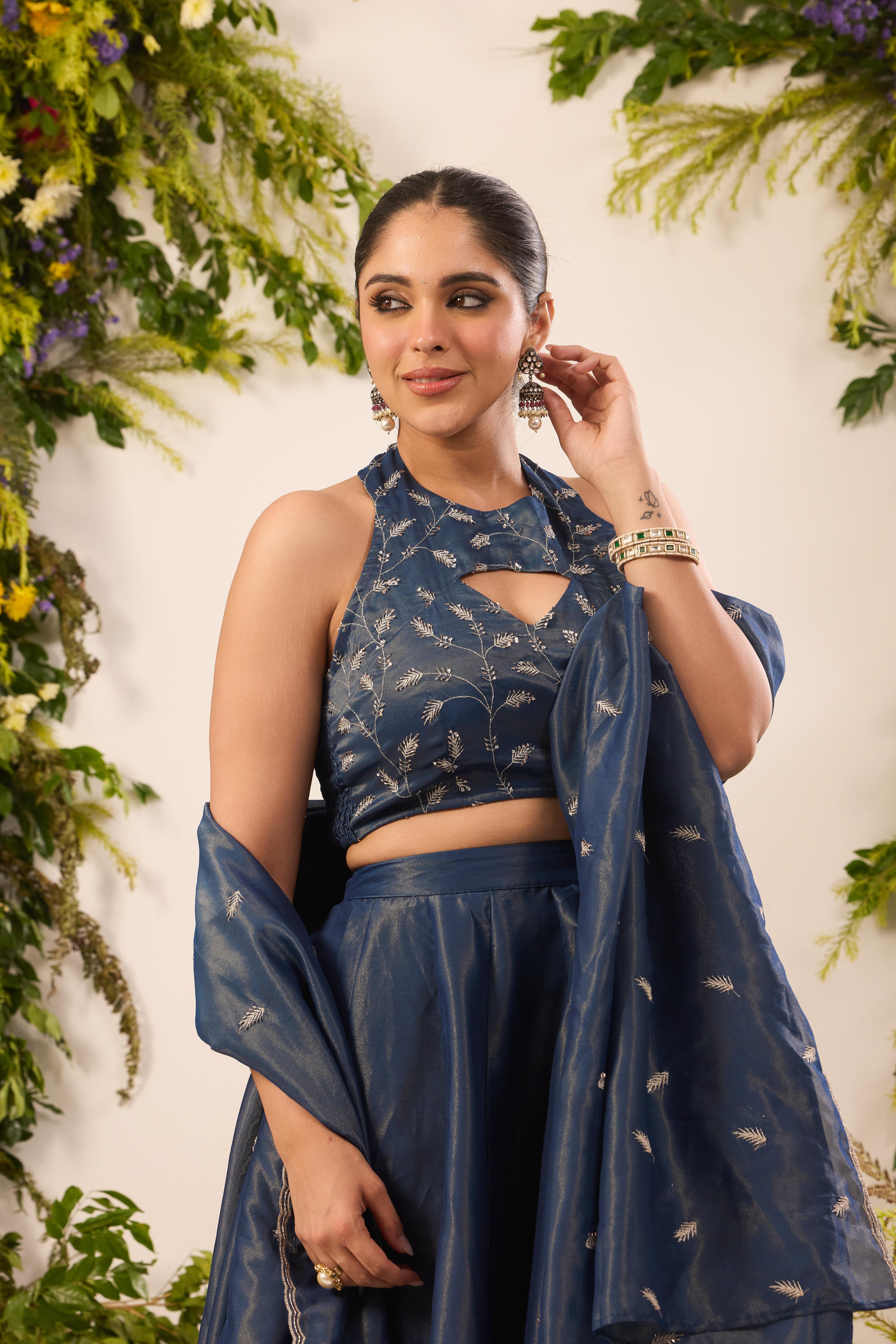 Mastaani Midnight Blue Majestic Lehenga Set