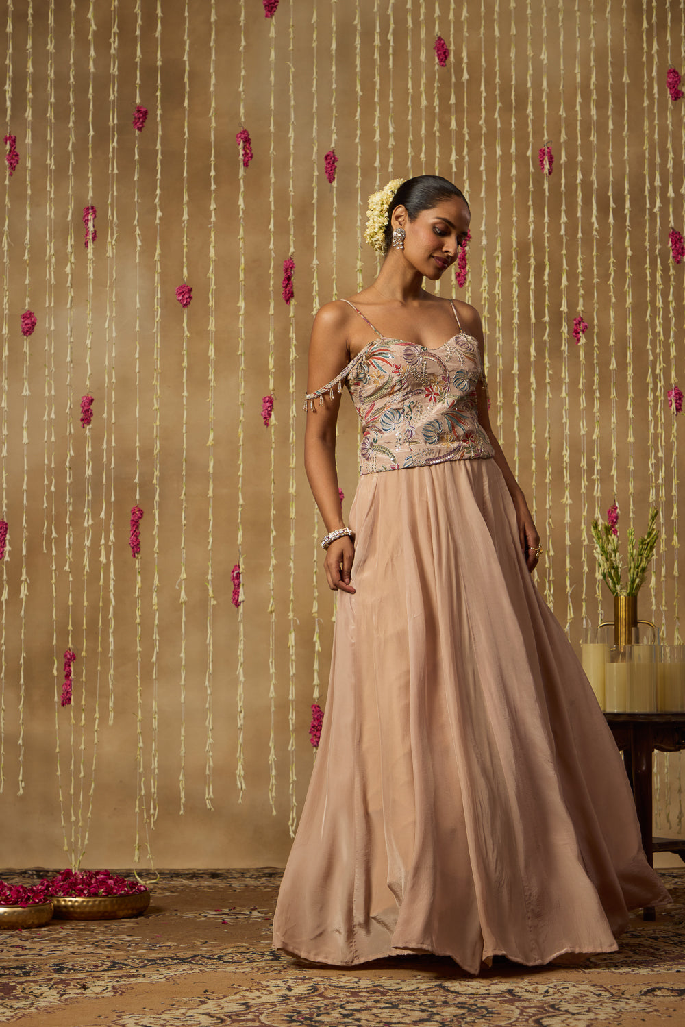 Jhoom Sand Botanical Lehenga Set
