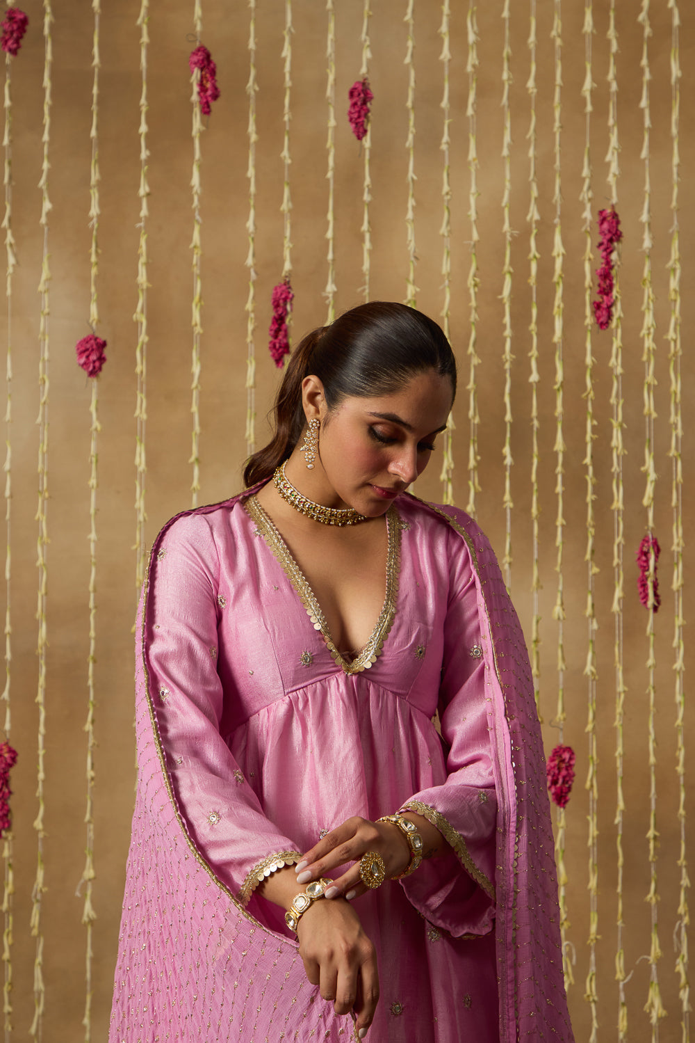 Jhoom Pink Pearl Anarkali Set
