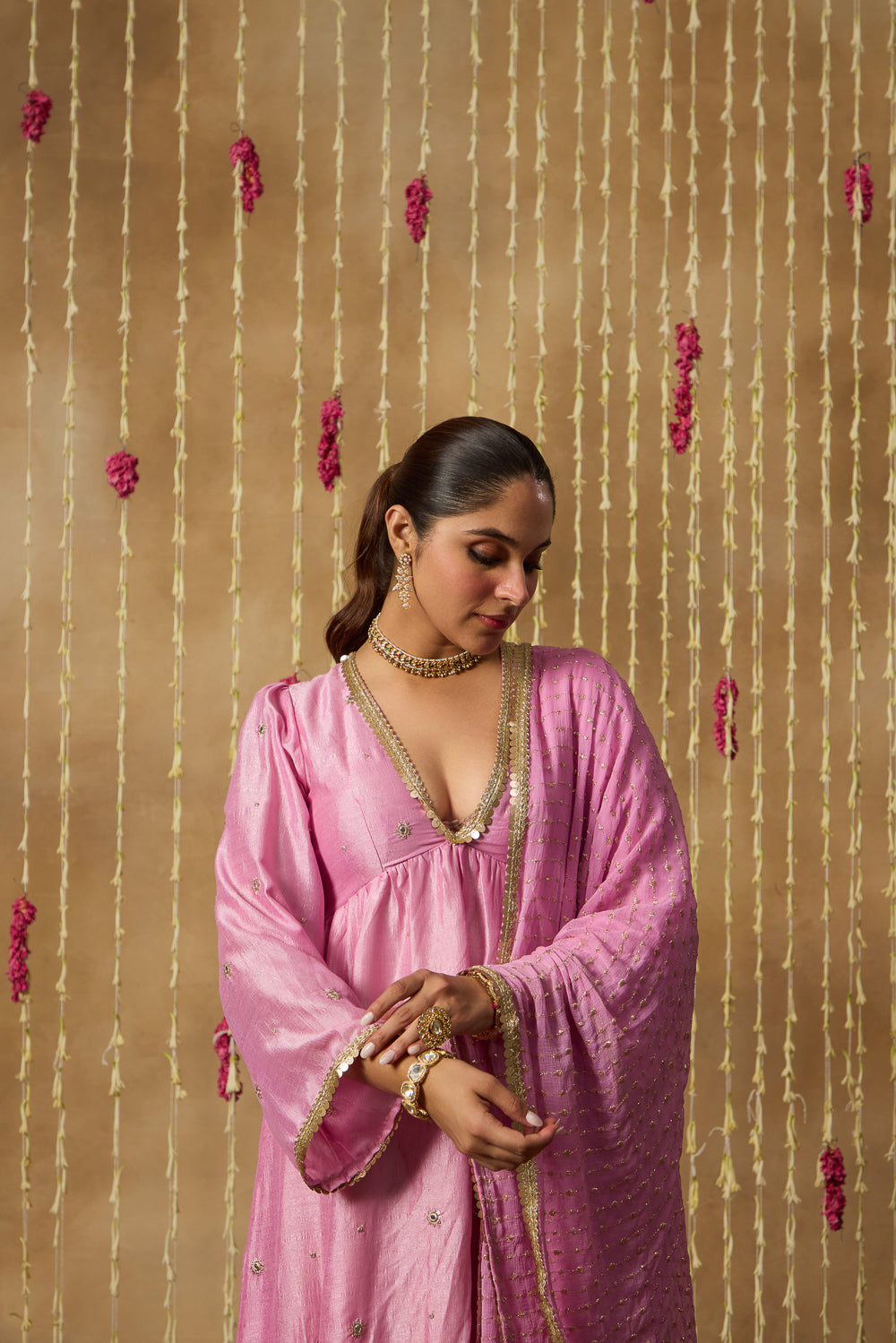 Jhoom Pink Pearl Anarkali Set
