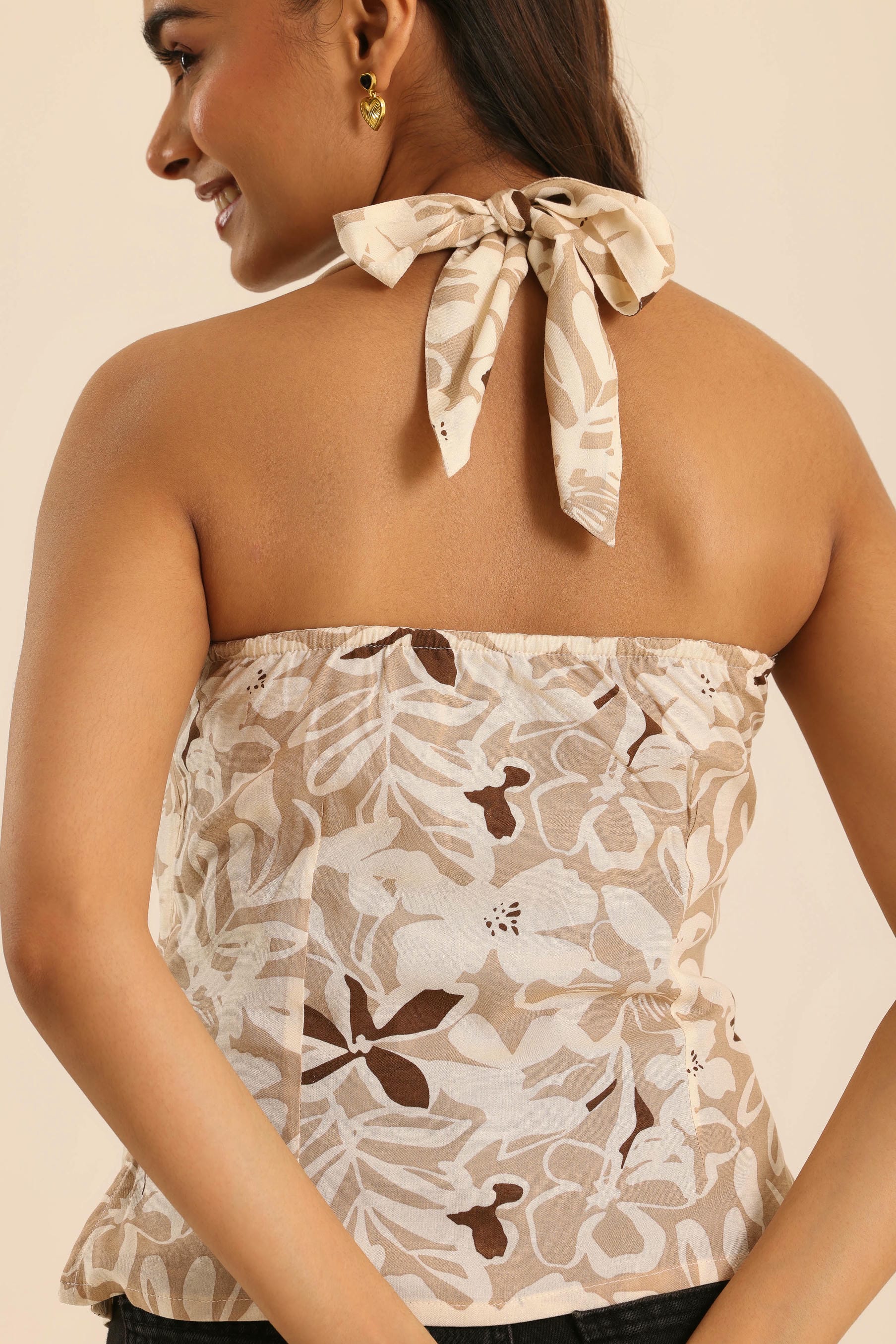 Rangrez Nutty Latte Halter Neck Top