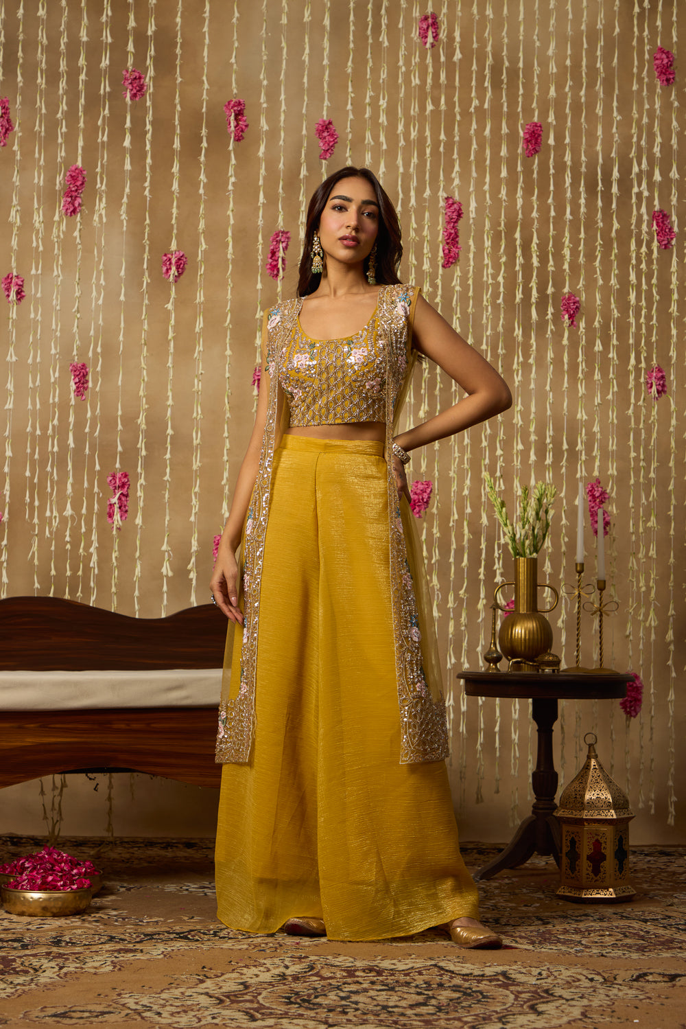 Jhoom Marigold Embroidered Overlay Set