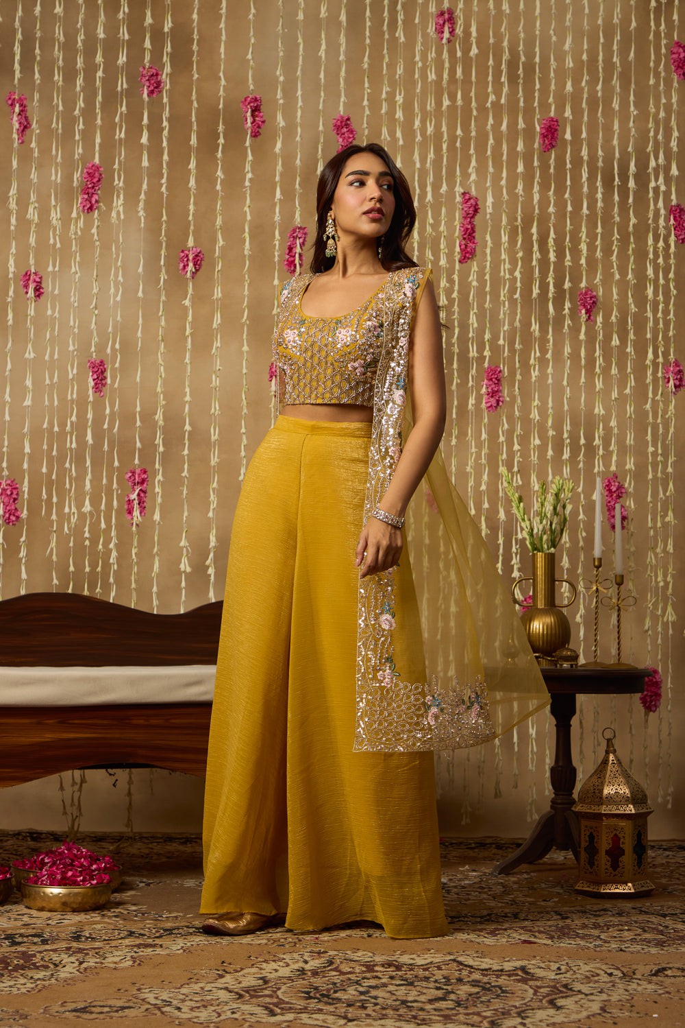 Jhoom Marigold Embroidered Overlay Set