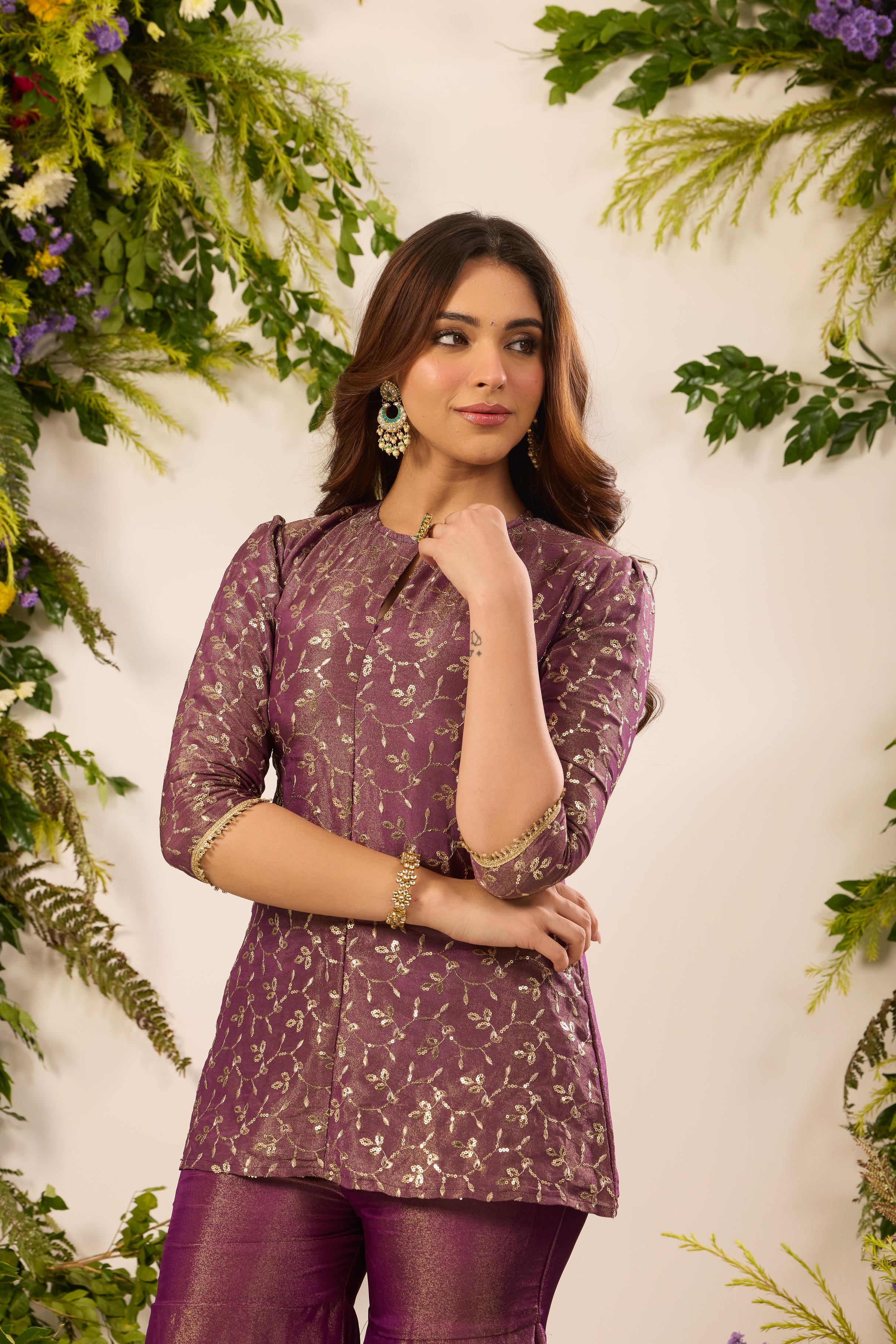 Mastaani Berry Shine Sharara Set